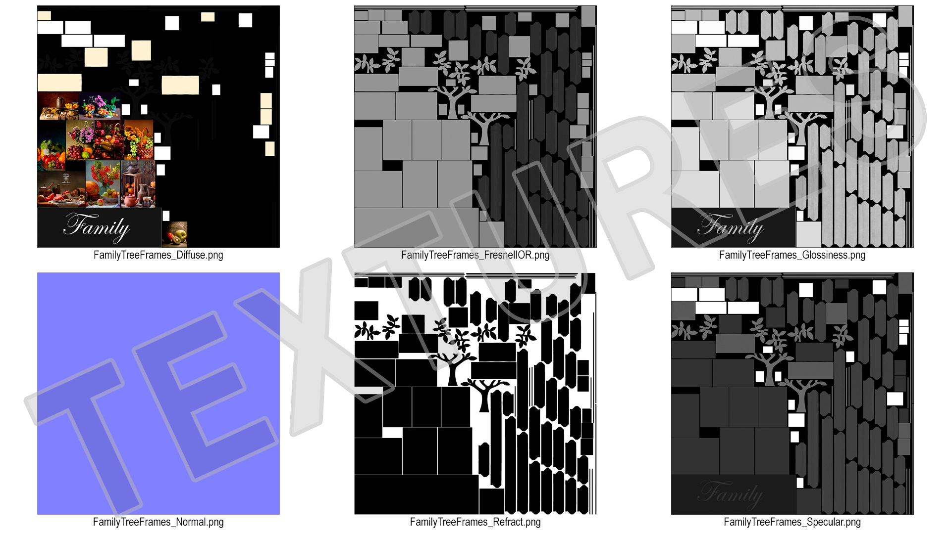 3D Family Tree Frames model