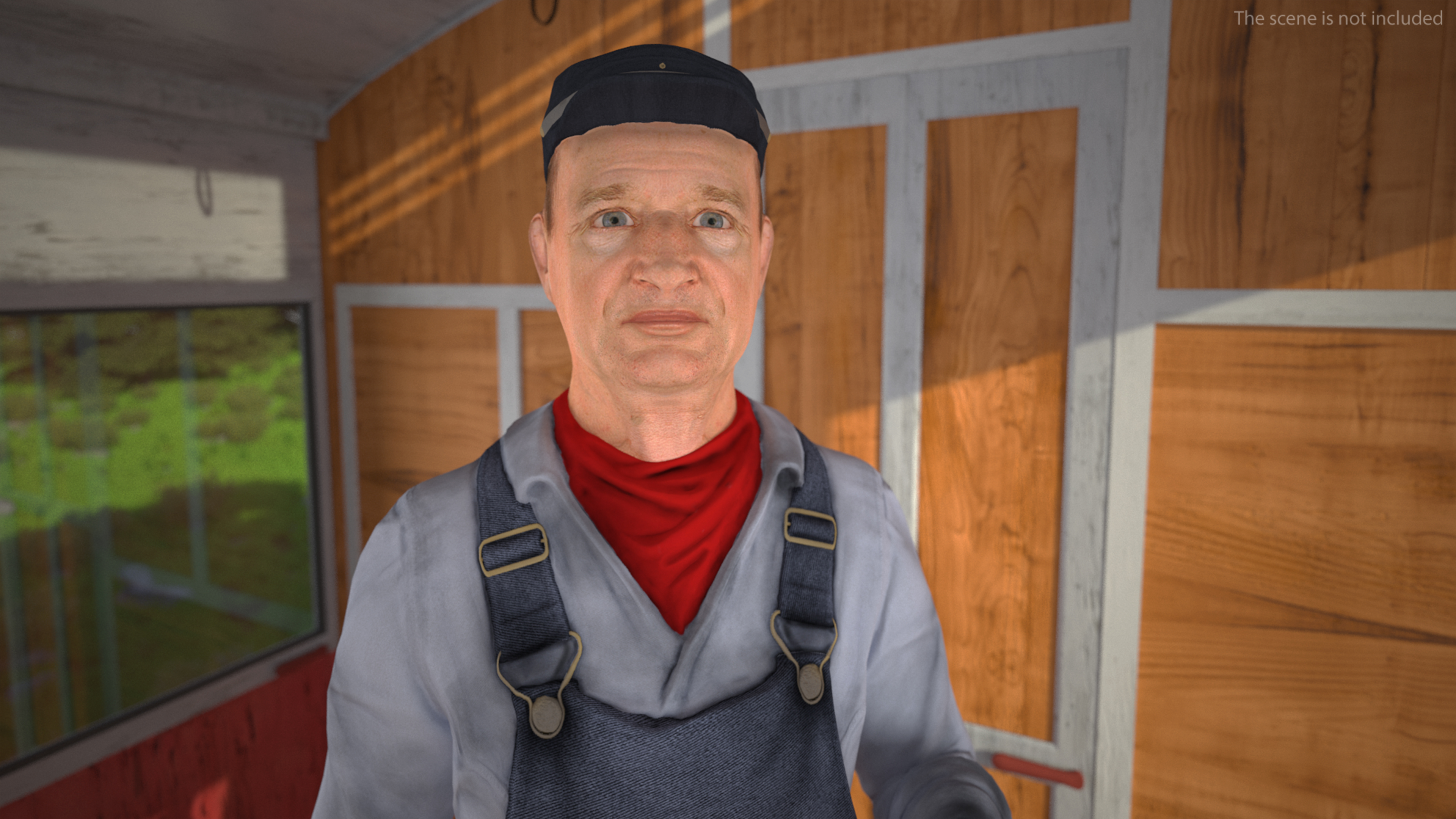 3D Train Conductor Character Rigged for Cinema 4D