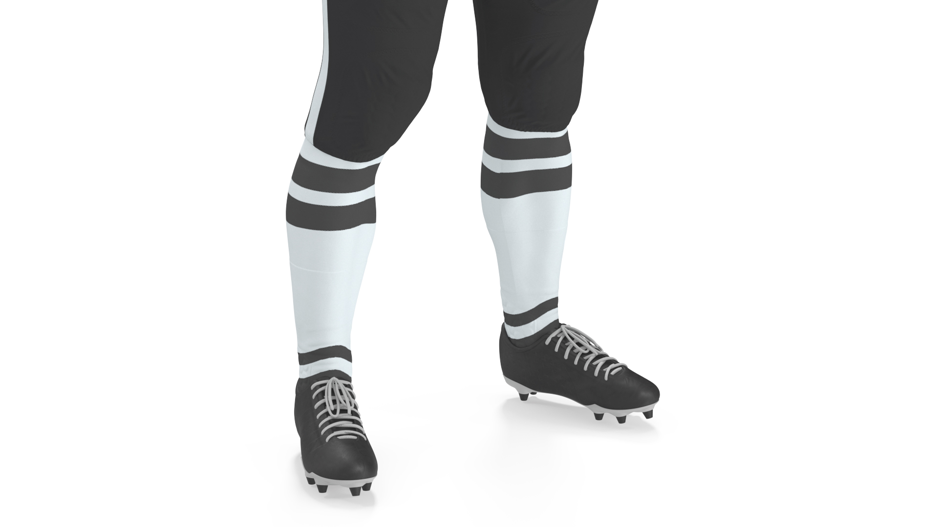 3D model Man Black Uniform T-Pose American Football Players