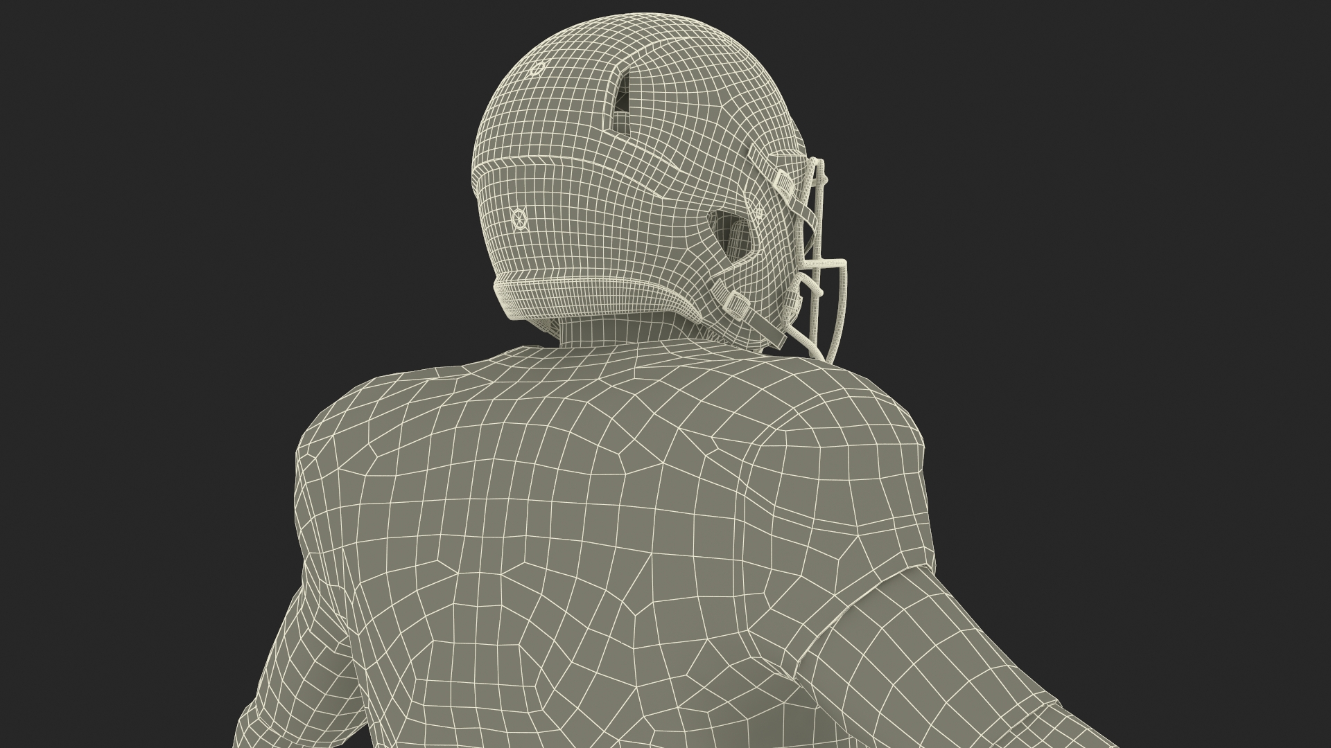 3D model Man Black Uniform T-Pose American Football Players