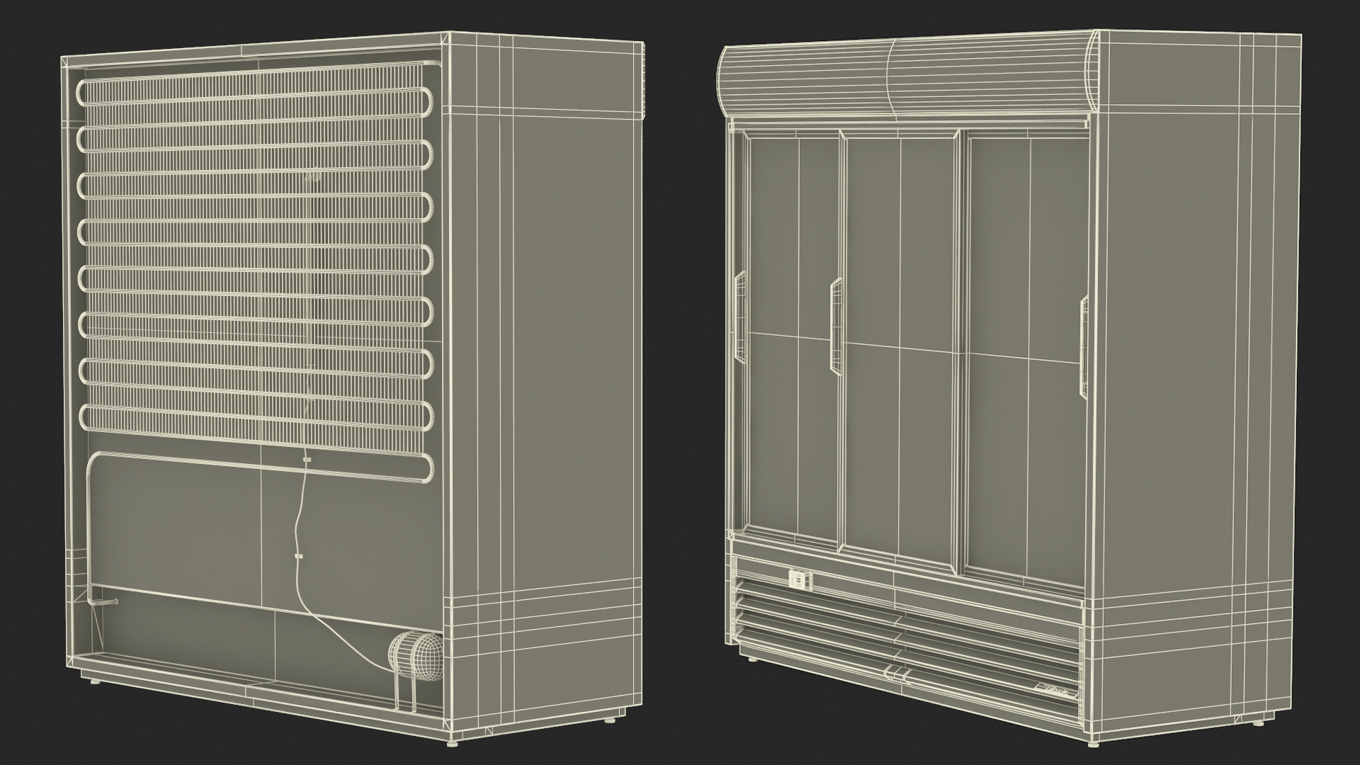 3 Door Upright Display Cooler 3D model