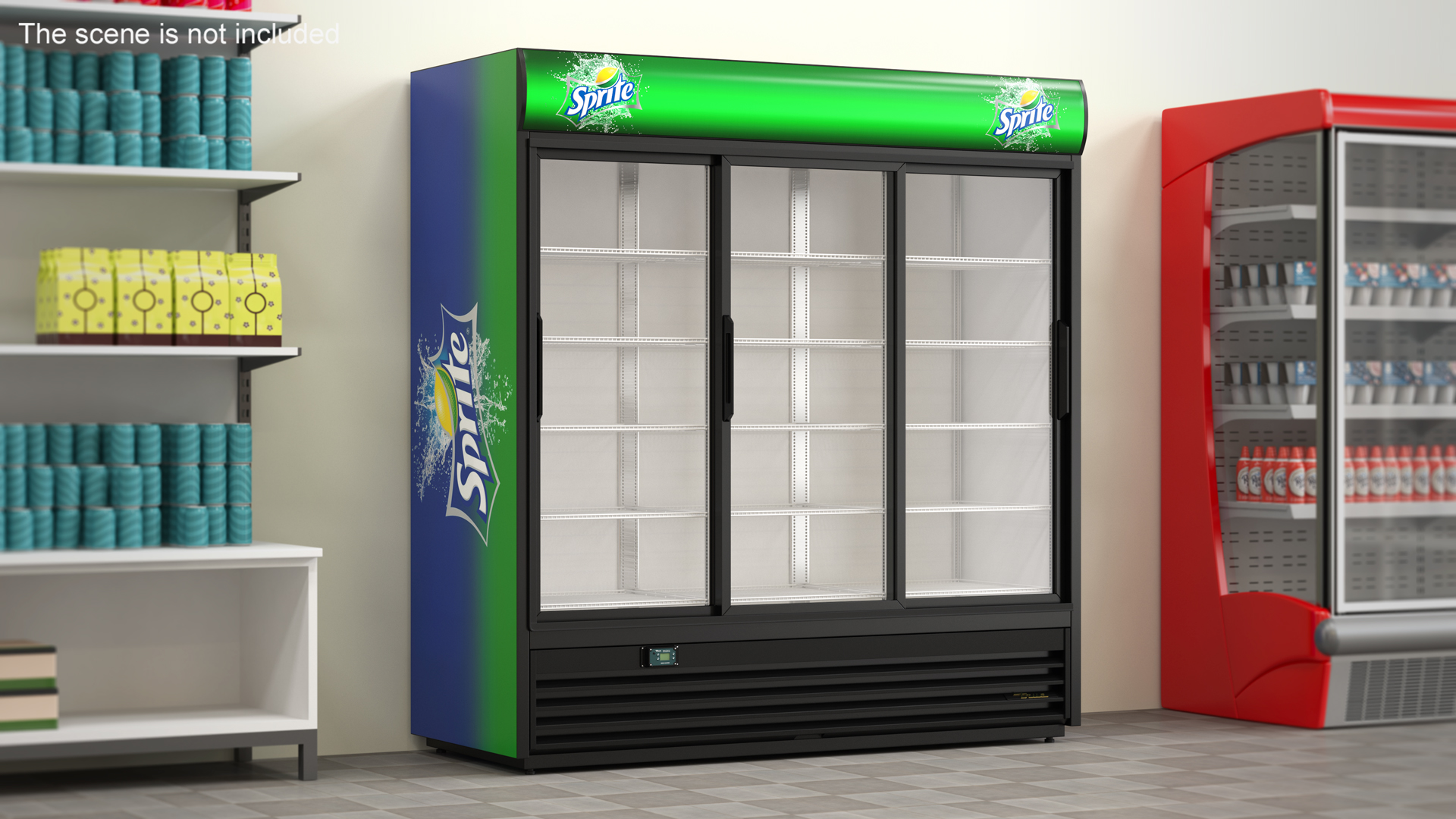 3 Door Upright Display Cooler 3D model