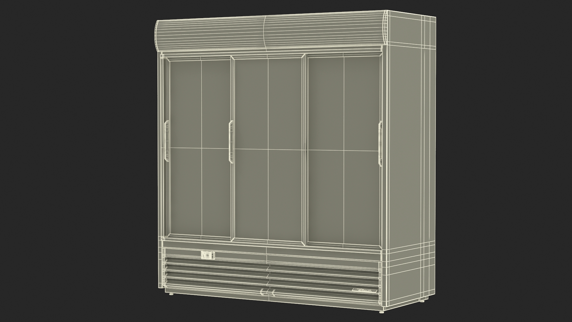 3 Door Upright Display Cooler 3D model