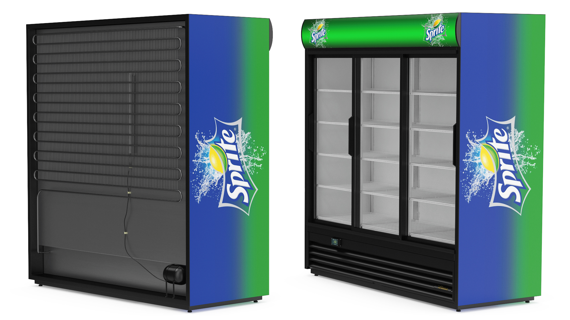 3 Door Upright Display Cooler 3D model