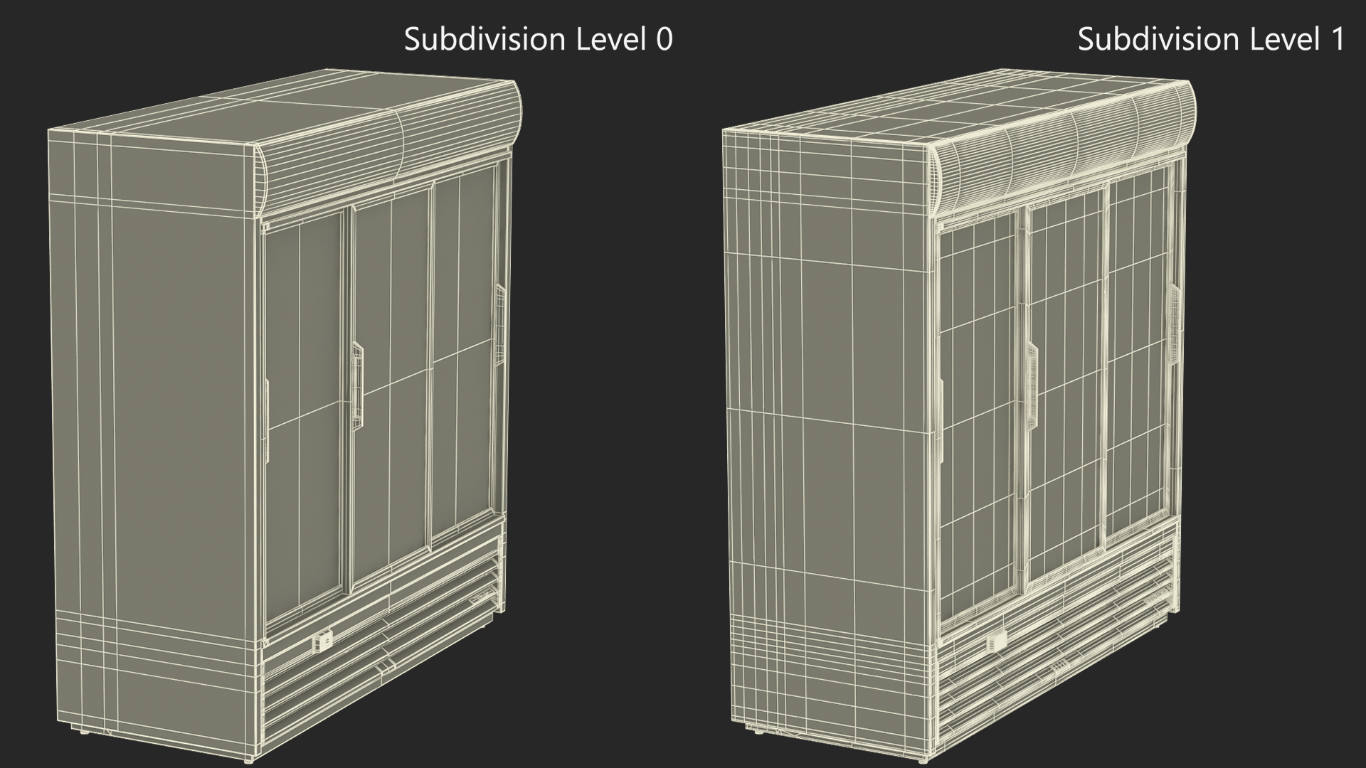 3 Door Upright Display Cooler 3D model