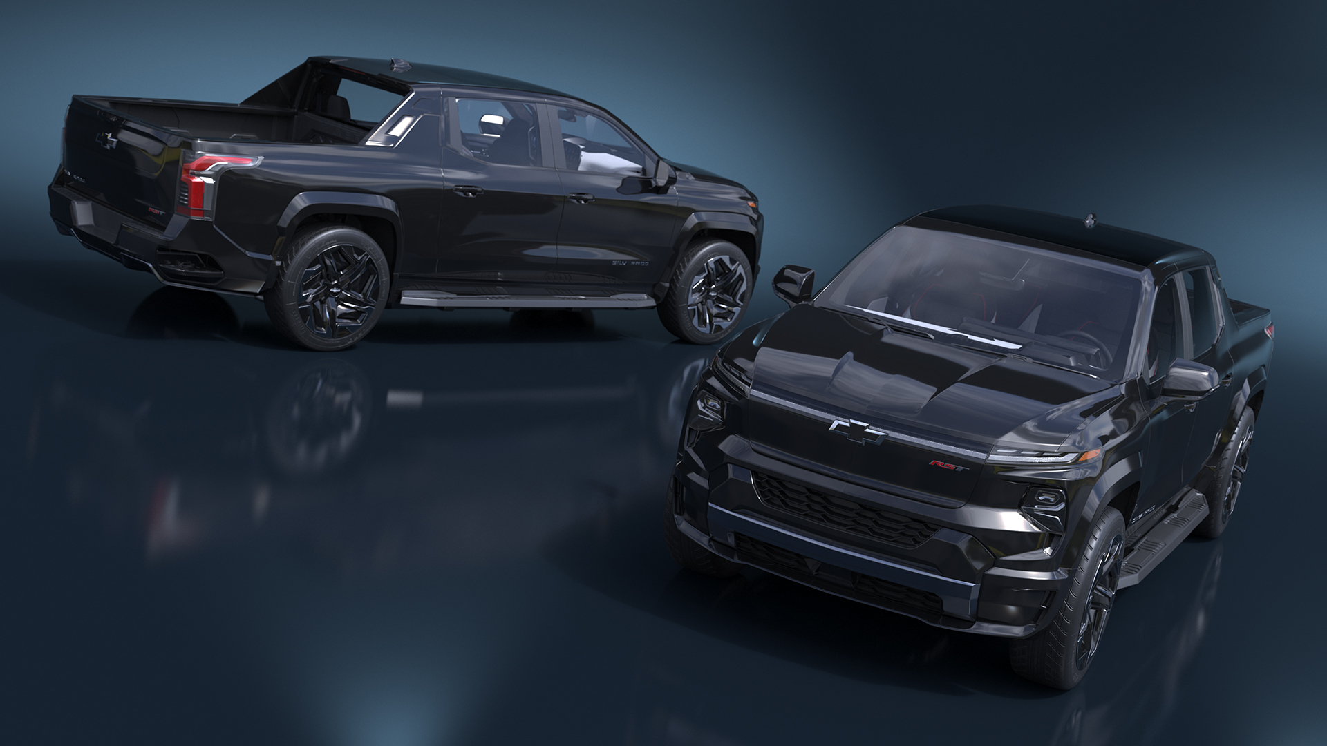 Black Chevrolet Silverado EV RST 2024 3D