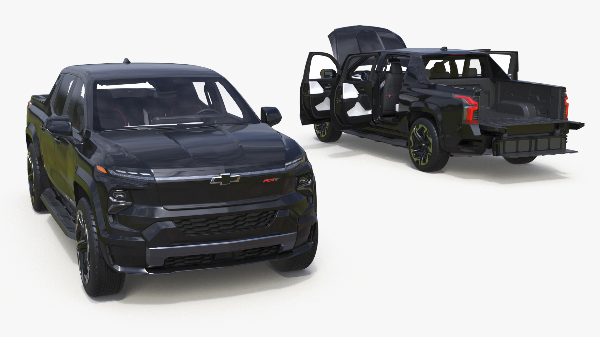 Black Chevrolet Silverado EV RST 2024 3D