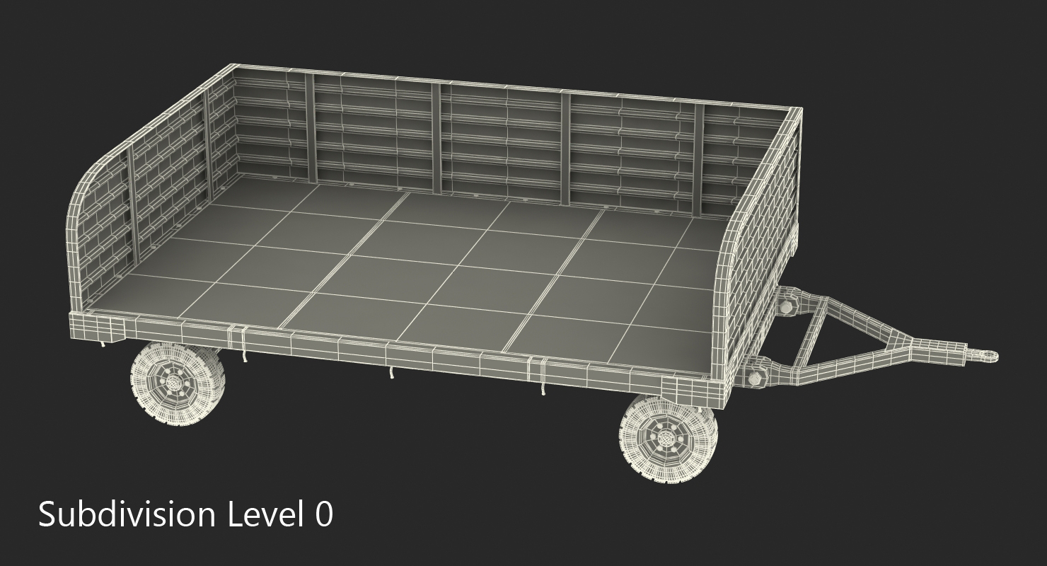 3D Airport Luggage Trolley model