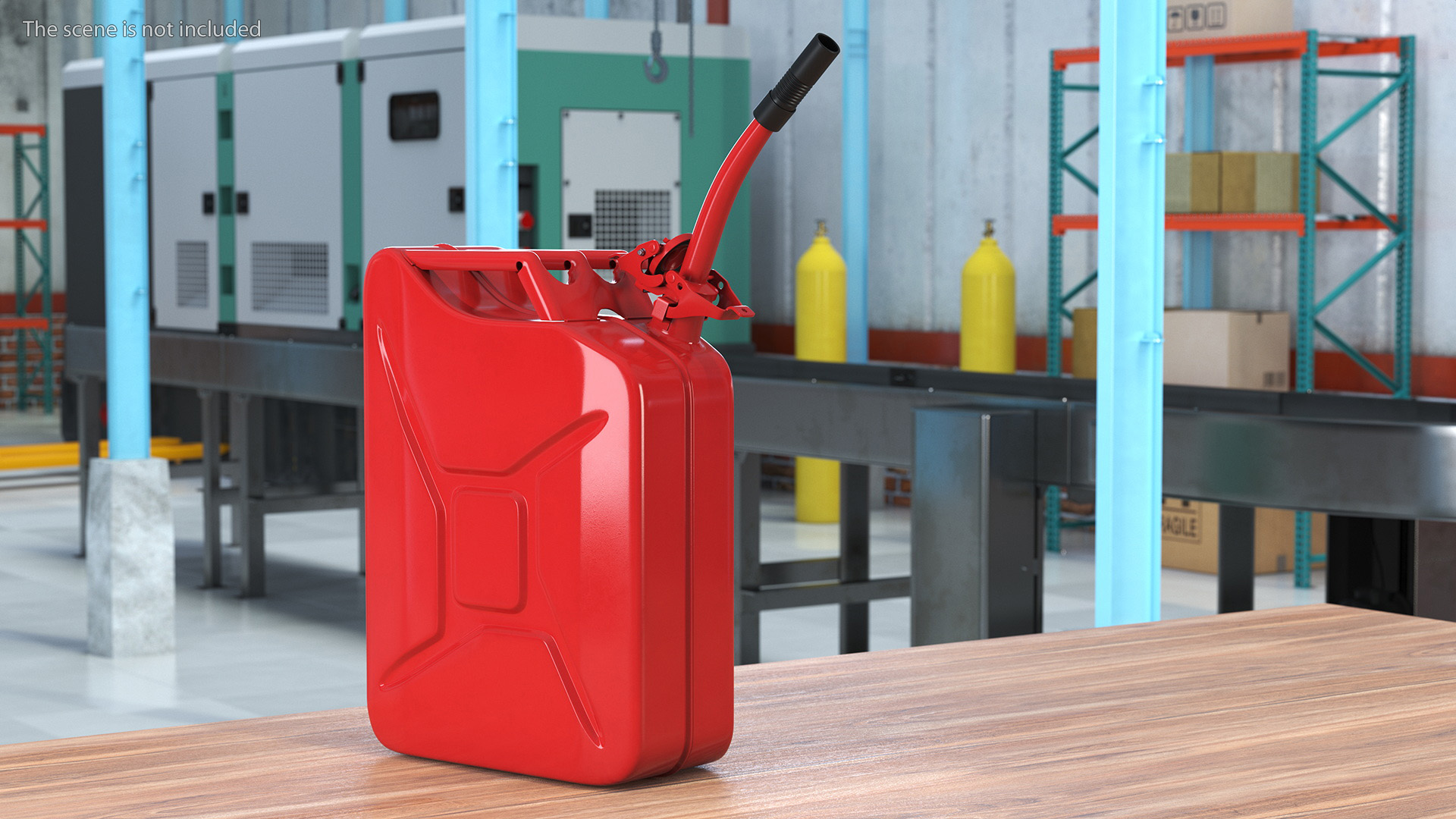 Fuel Can with Flexible Spout Red 3D