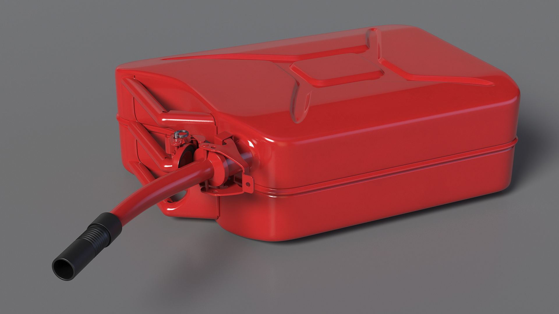 Fuel Can with Flexible Spout Red 3D