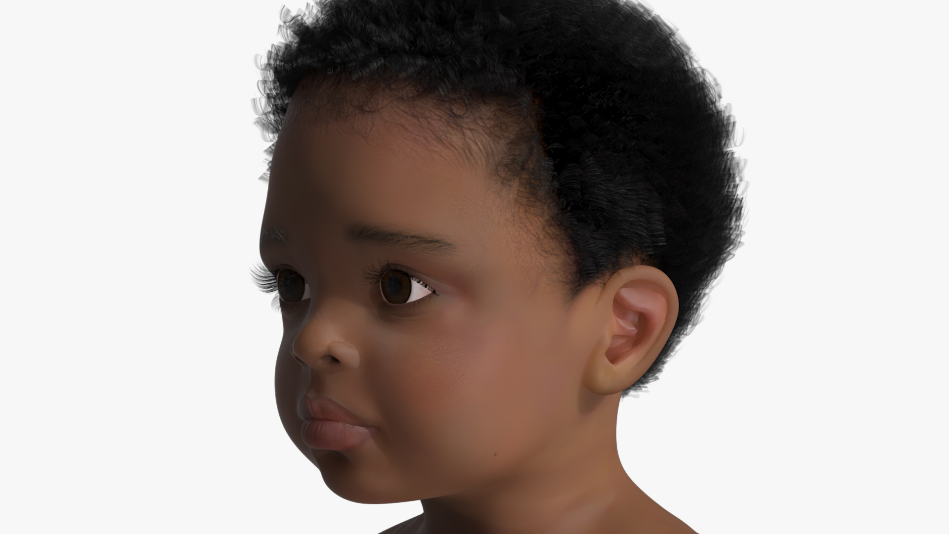 3D model Toddler Black Boy Light Skin Rigged