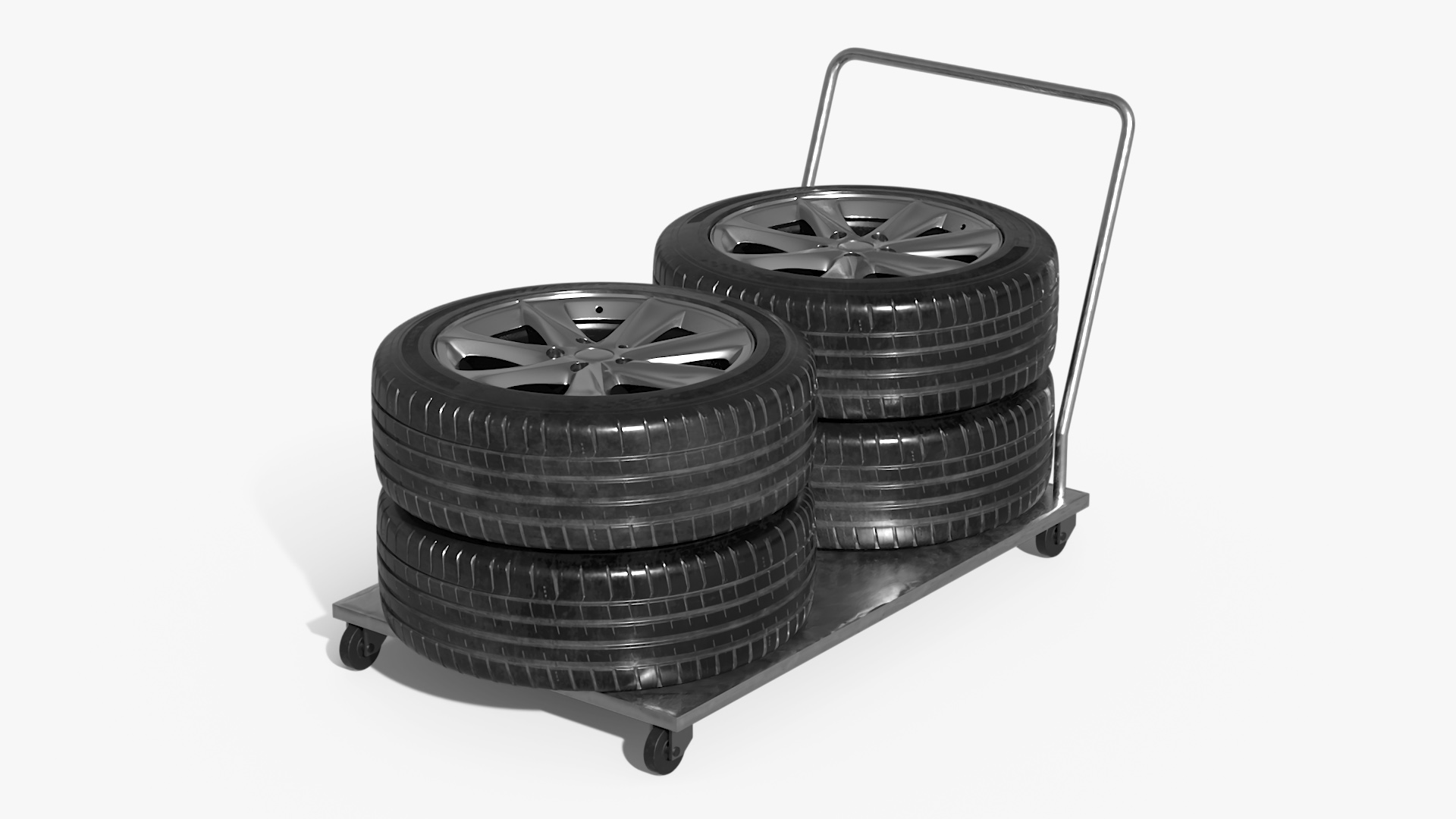 Dolly Cart with Wheels 3D