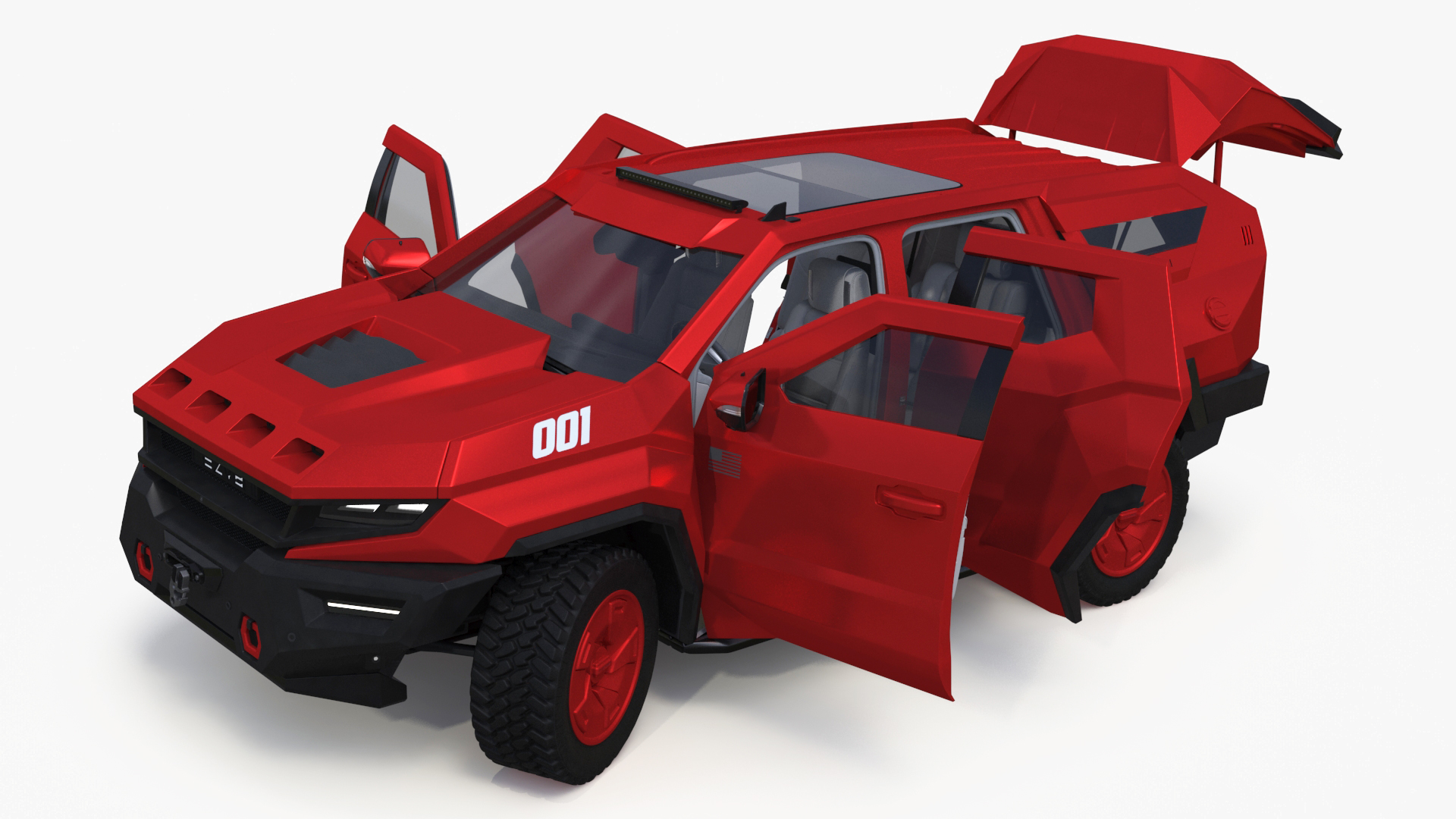 3D model Armored SUV 2024 Rezvani Vengeance Red Rigged