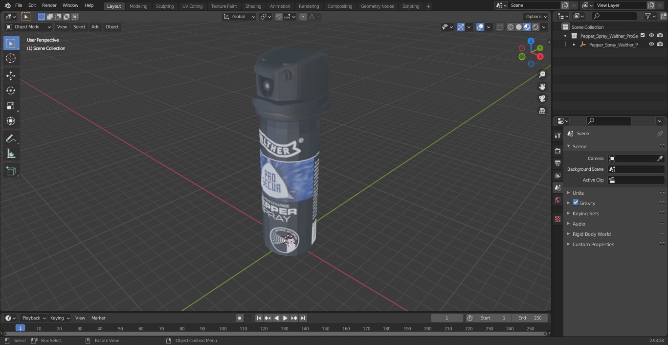 Pepper Spray Walther ProSecur 3D model