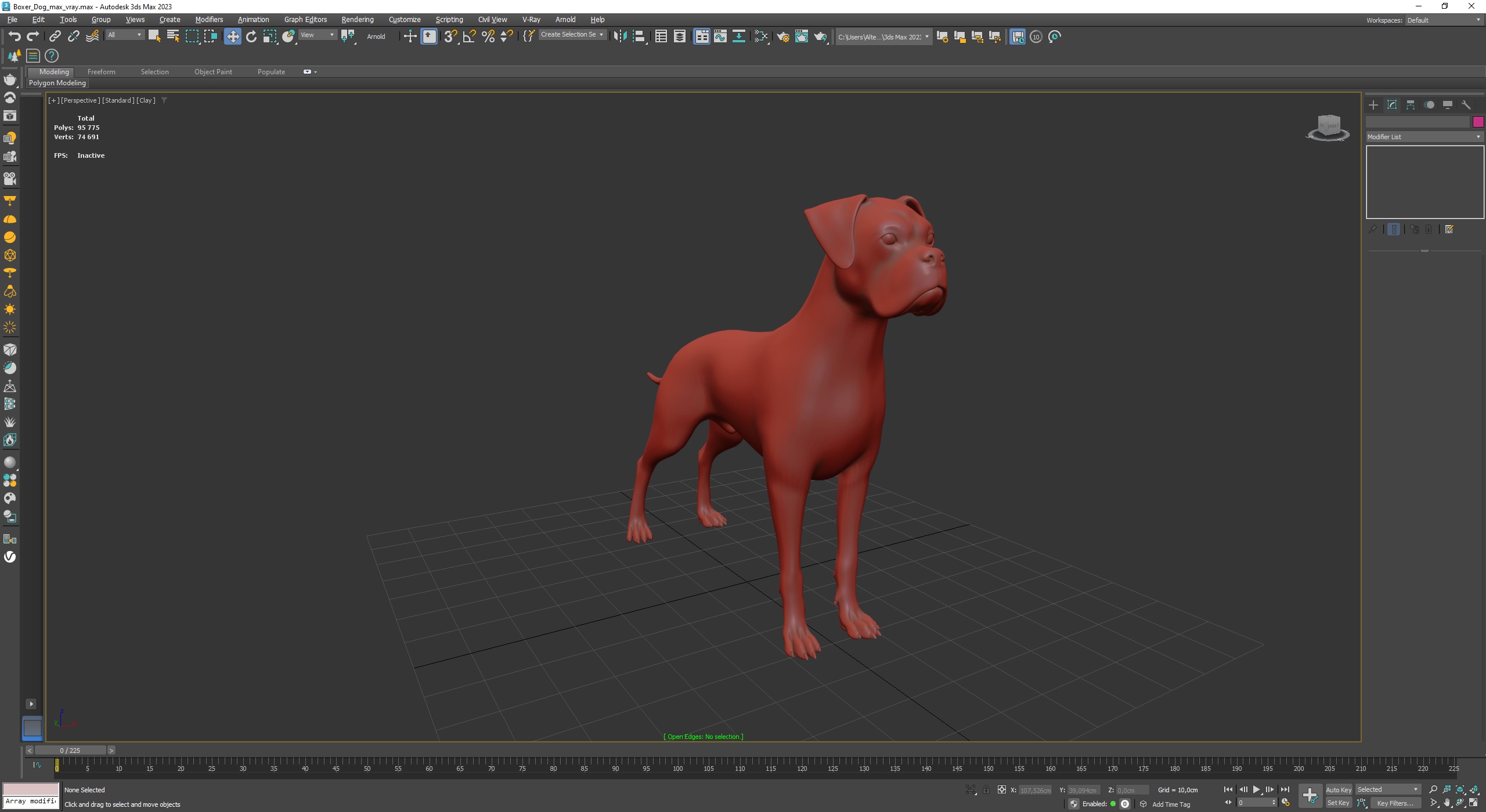 Boxer Dog for 3D Print 3D