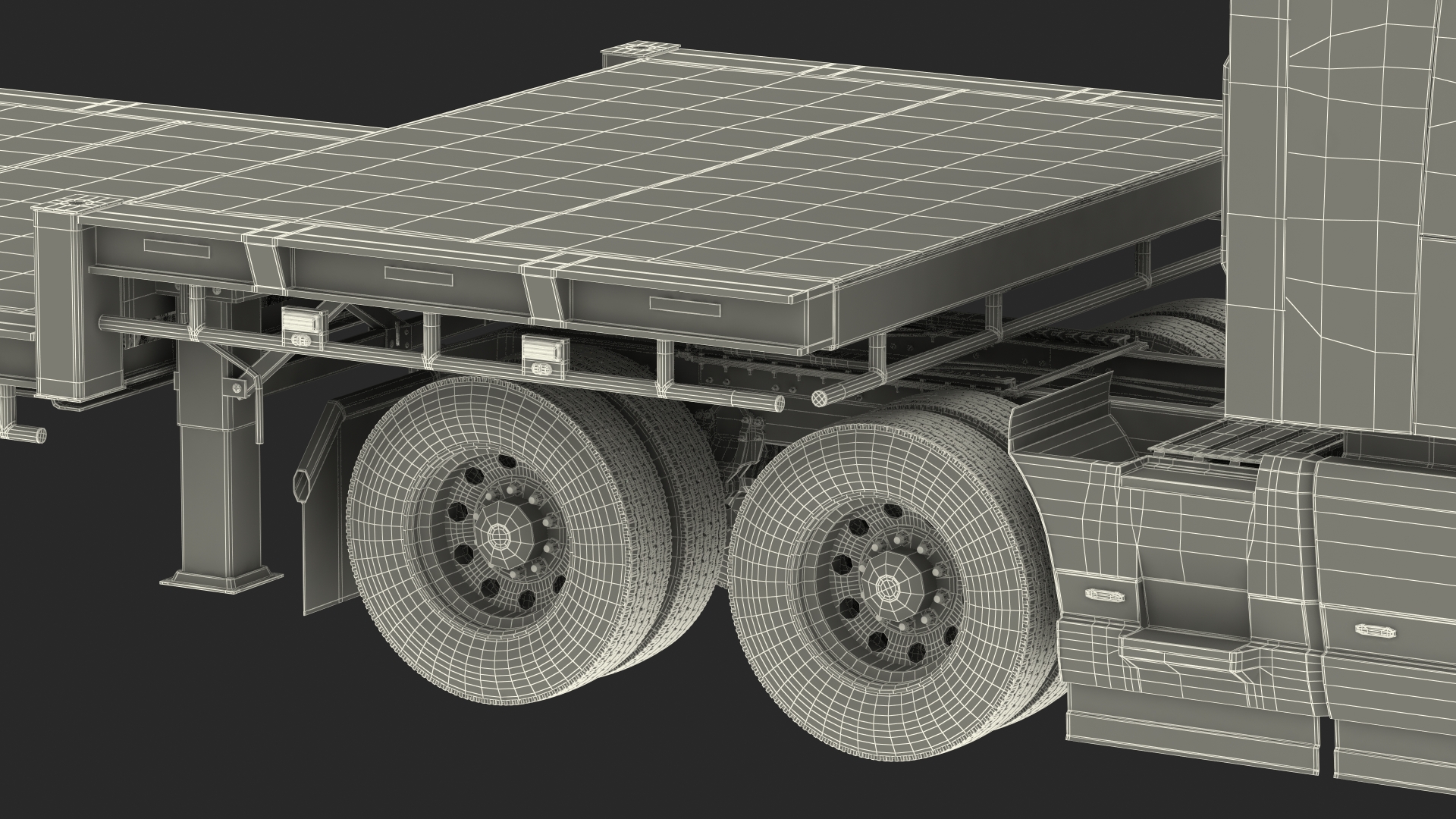 3D model Volvo Truck with Axle Extendable Trailer