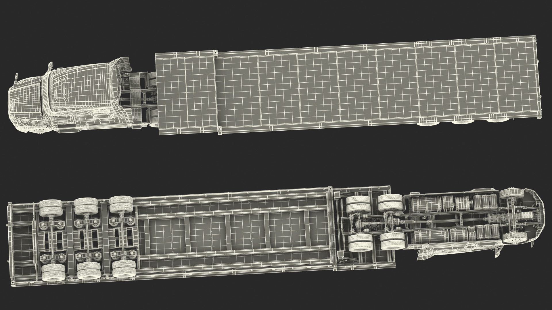 3D model Volvo Truck with Axle Extendable Trailer