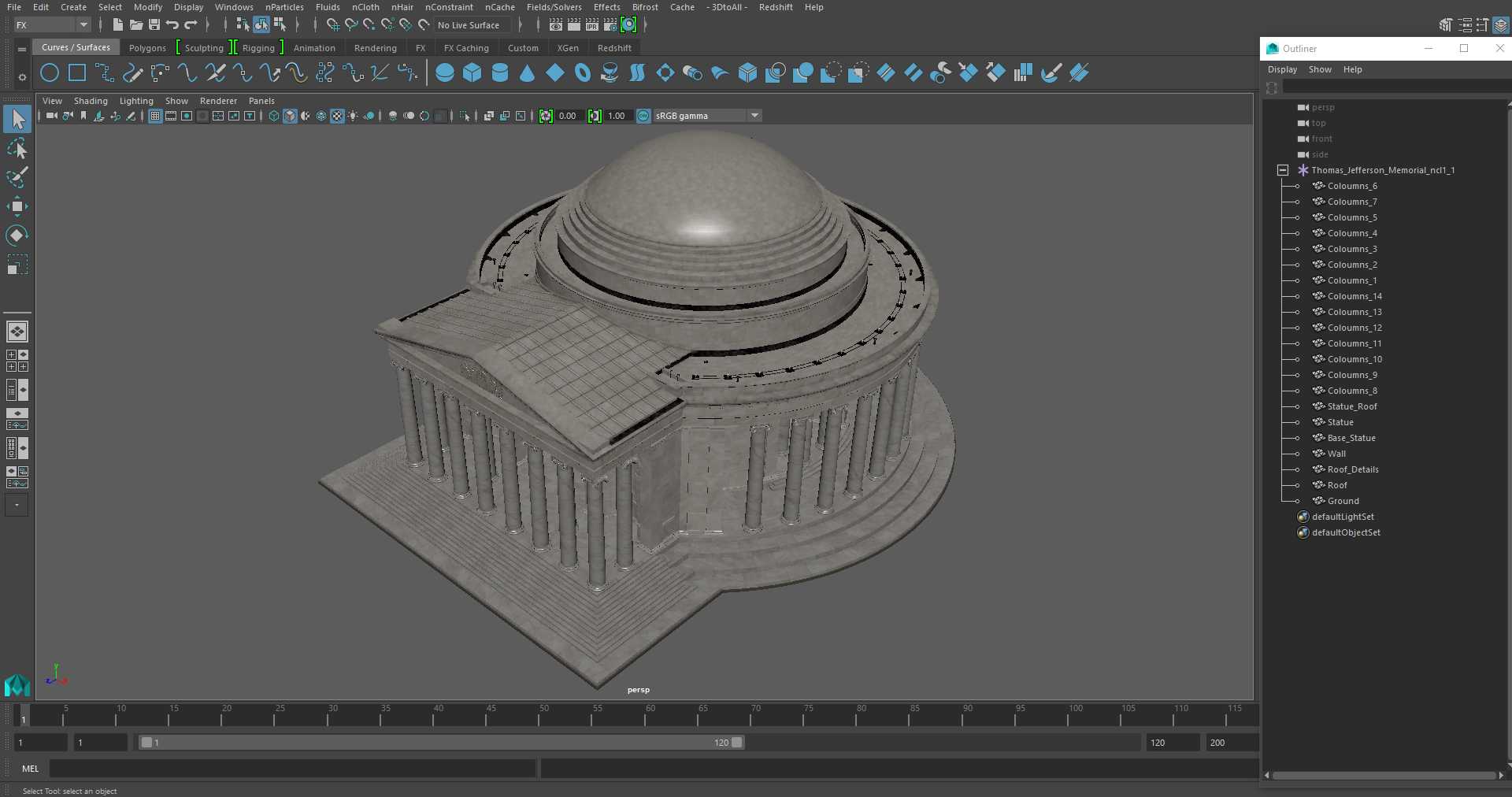 3D model Thomas Jefferson Memorial