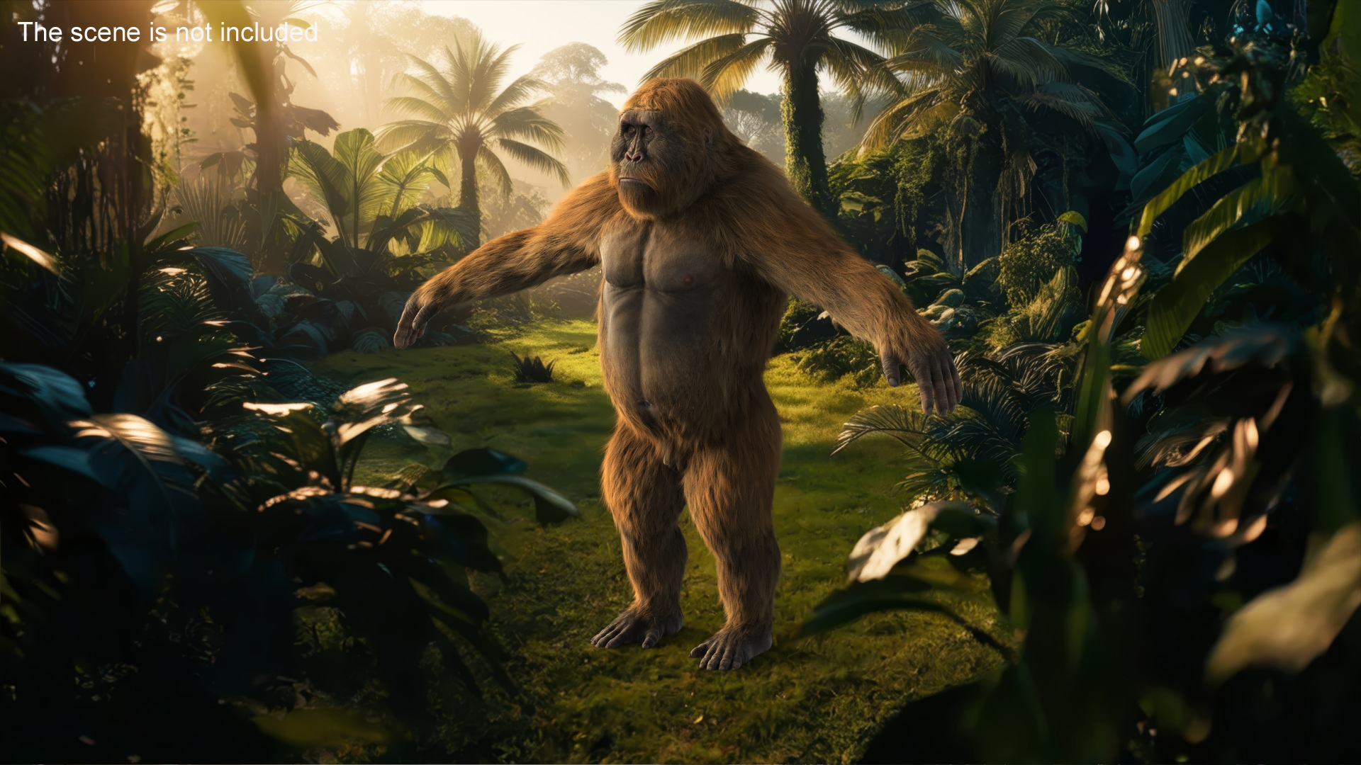 3D Gigantopithecus A-Pose Fur