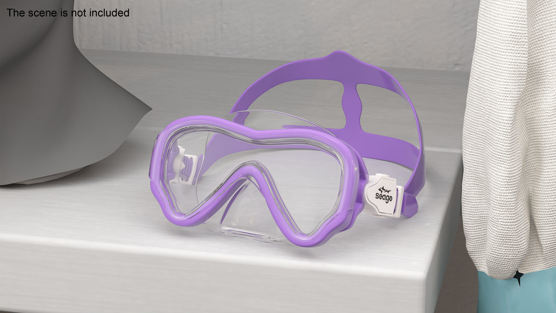 Kids Swim Mask Seage Purple 3D