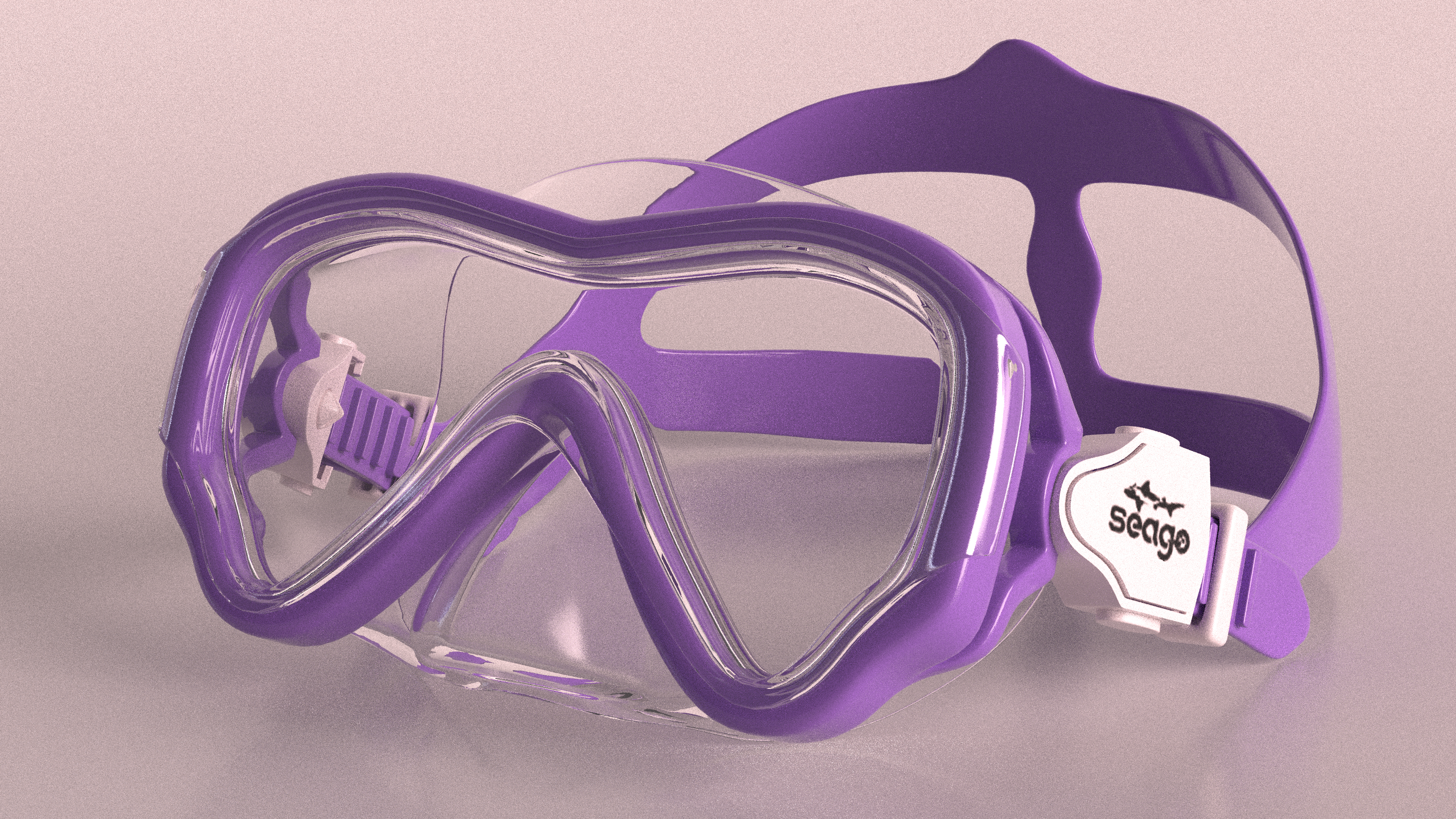 Kids Swim Mask Seage Purple 3D