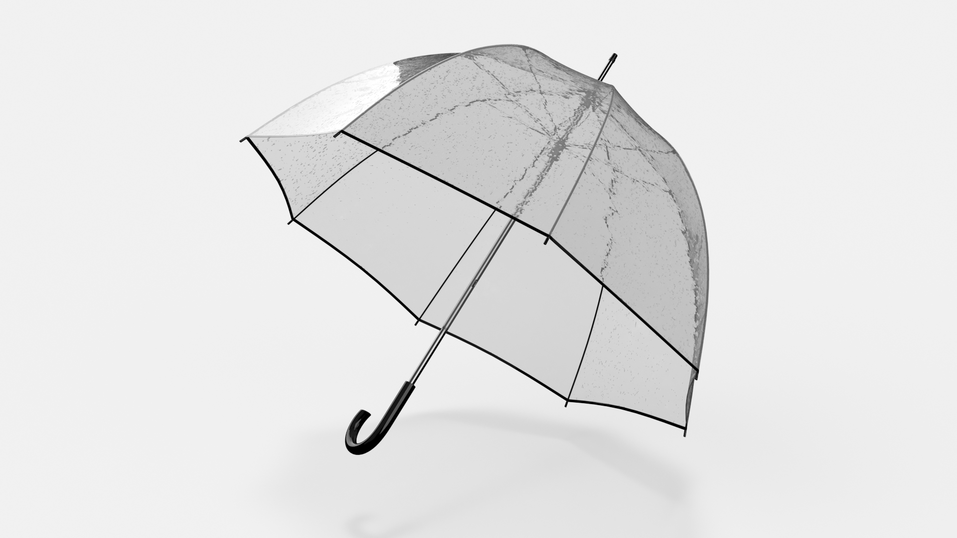 Black Furniture Bubble Umbrella with Rain Drops 3D