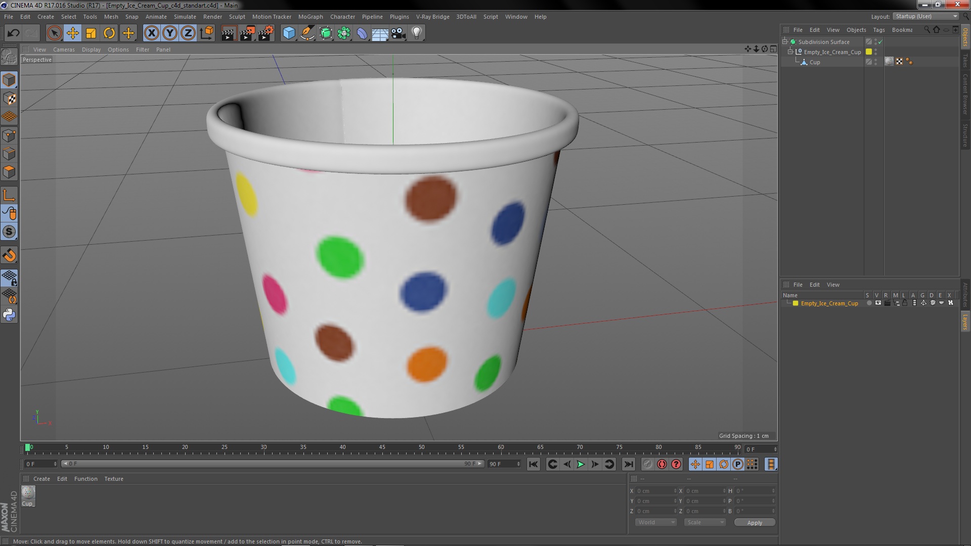 Empty Ice Cream Cup 3D model