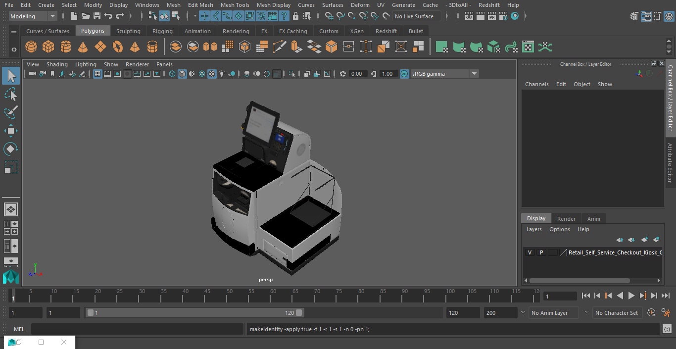 Retail Self Service Checkout Kiosk 3D model