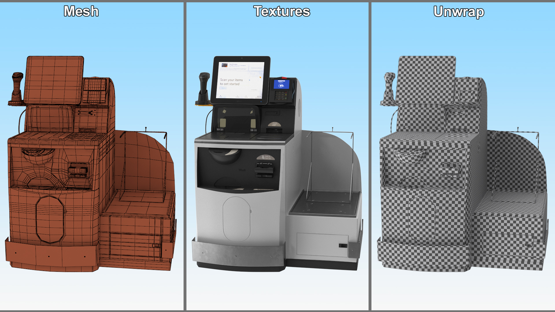 Retail Self Service Checkout Kiosk 3D model