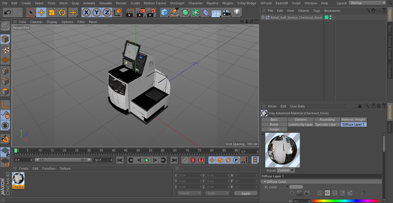 Retail Self Service Checkout Kiosk 3D model