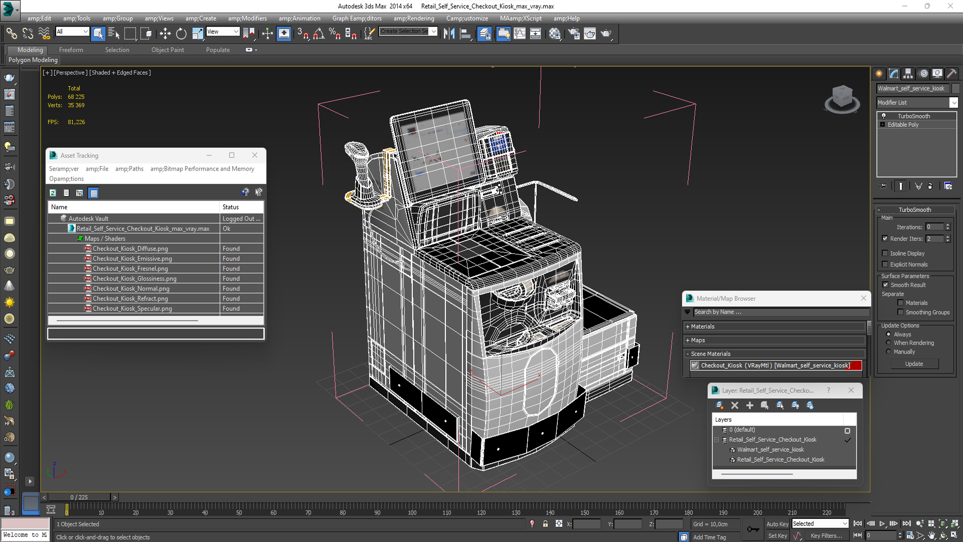 Retail Self Service Checkout Kiosk 3D model