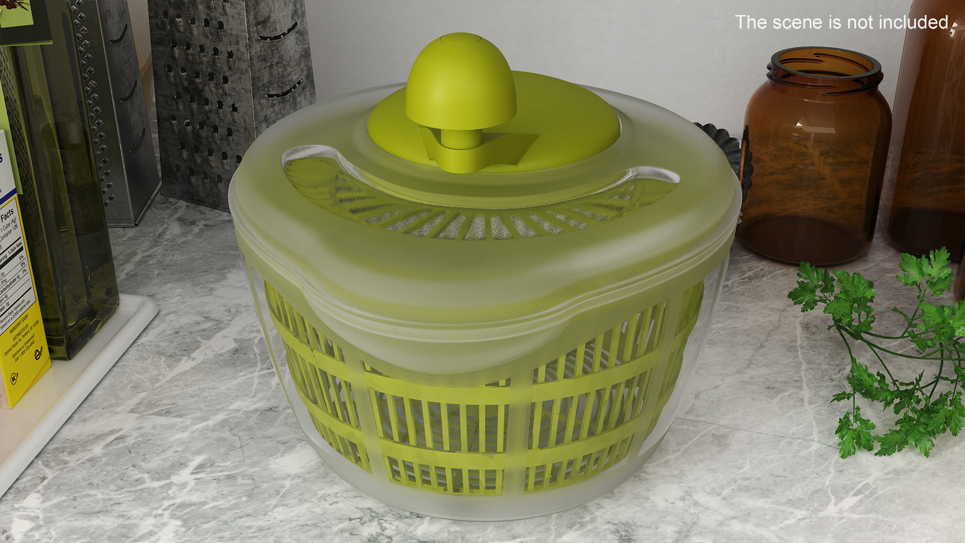 Plastic Salad Spinner Green 3D