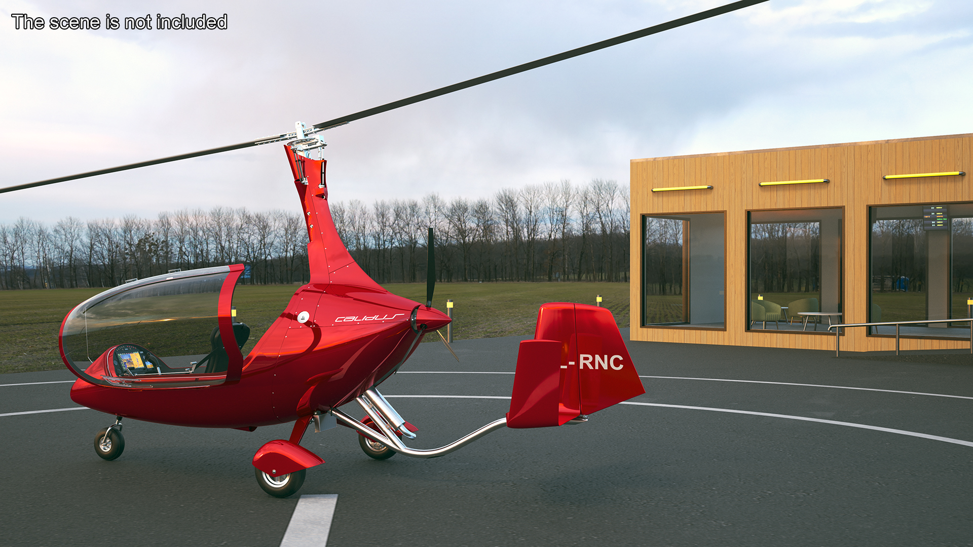 Autogyro Calidus 912 Red 3D model