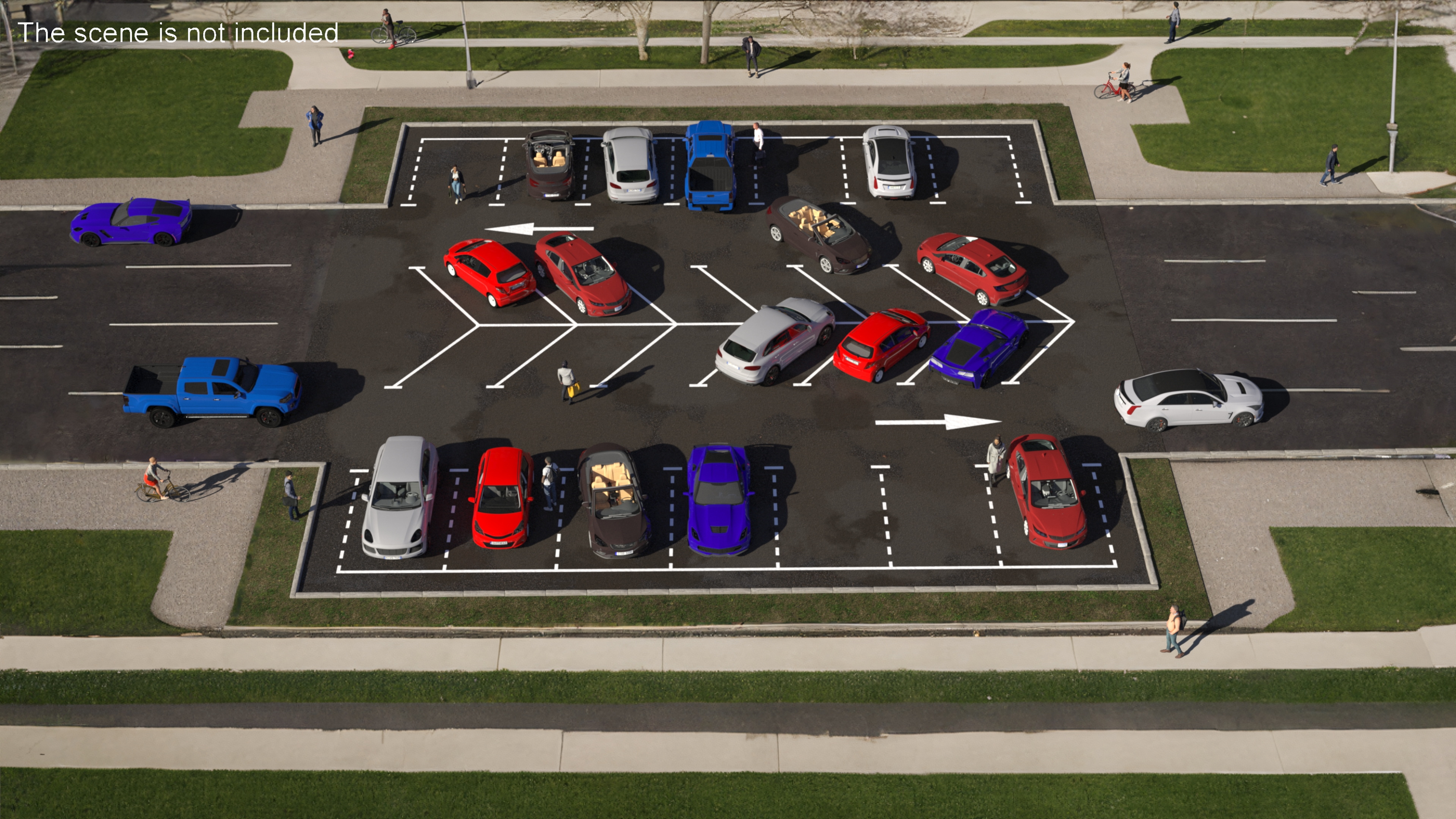 3D Empty Street Car Parking 26 Spaces New model