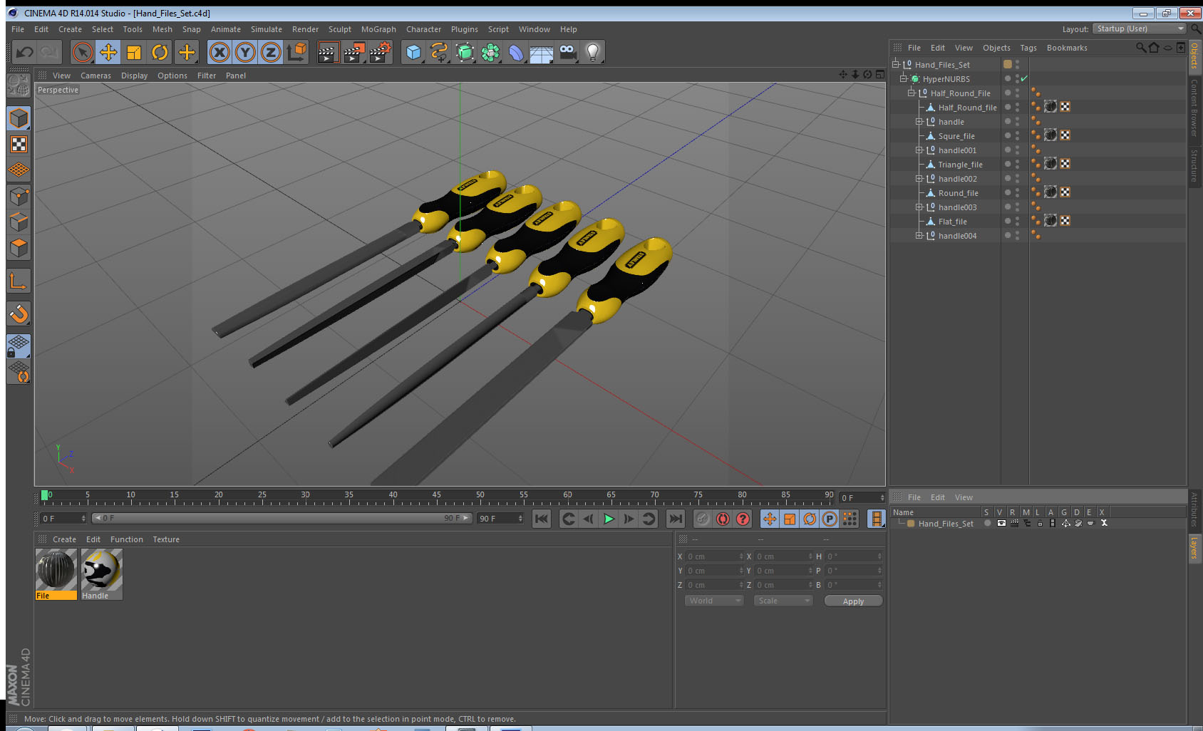 Hand Files Set 3D model