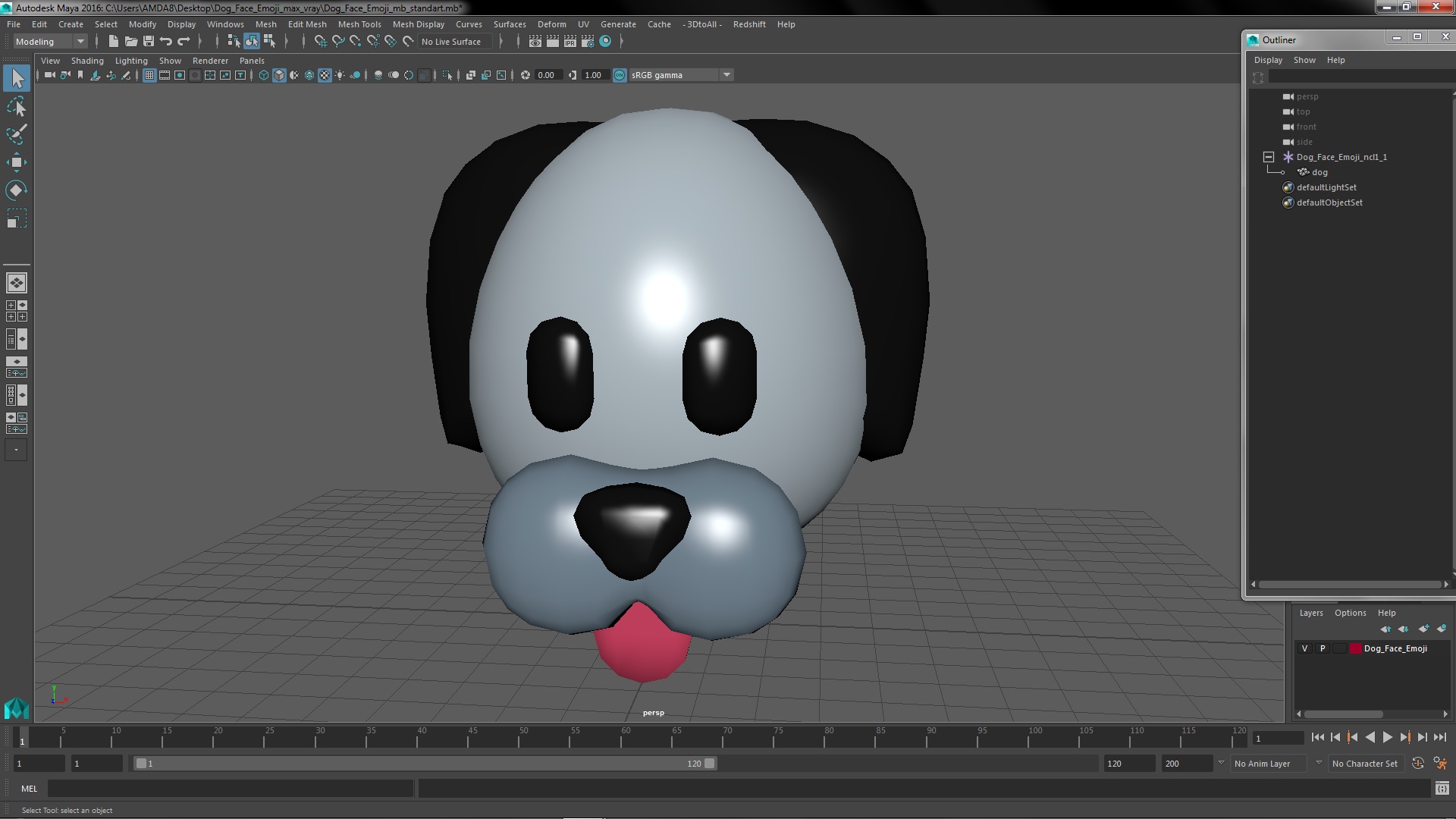 Dog Face Emoji 3D model