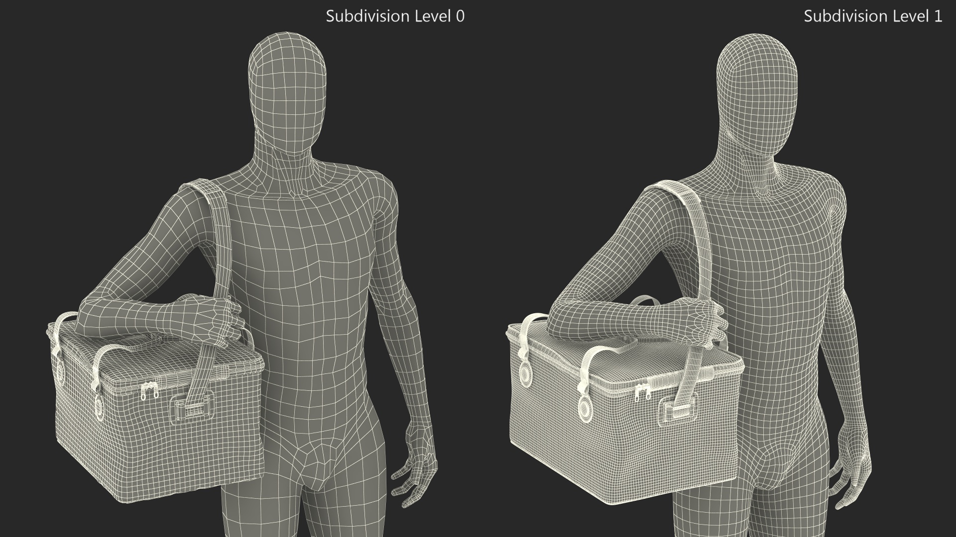 Manikin with Thermal Fishing Bag Feeder Concept 3D