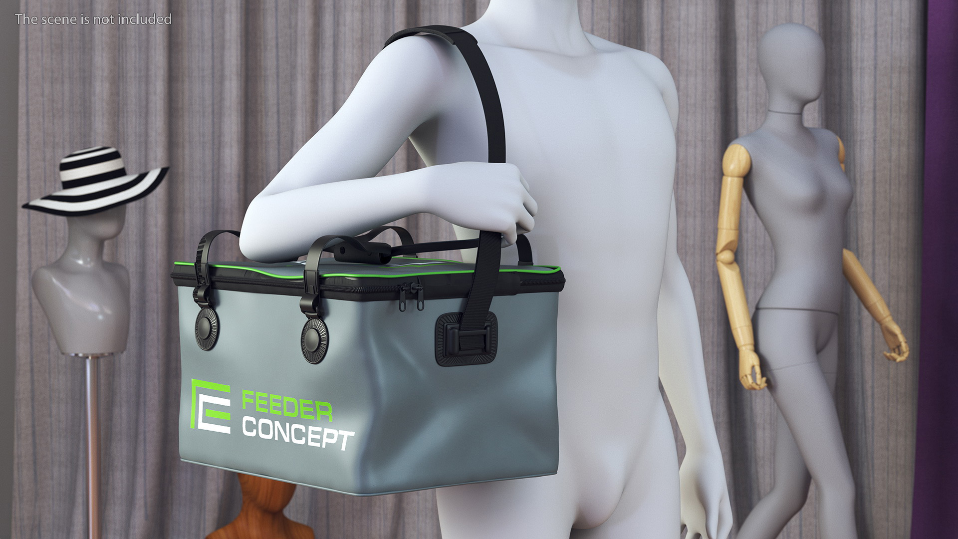 Manikin with Thermal Fishing Bag Feeder Concept 3D