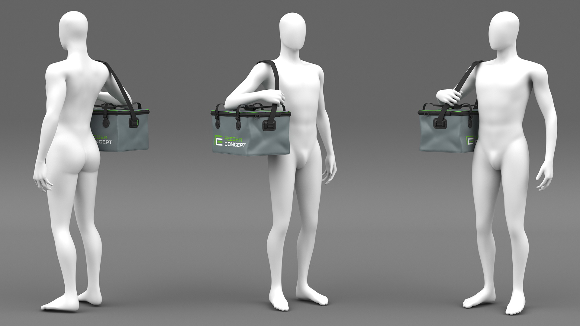 Manikin with Thermal Fishing Bag Feeder Concept 3D