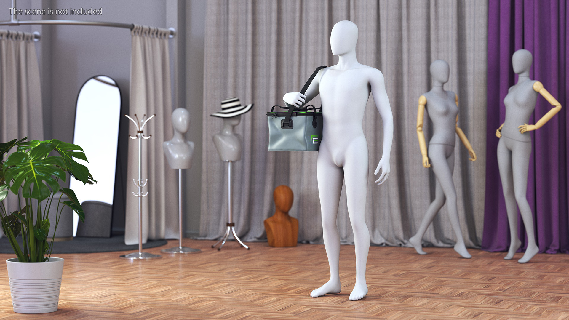 Manikin with Thermal Fishing Bag Feeder Concept 3D