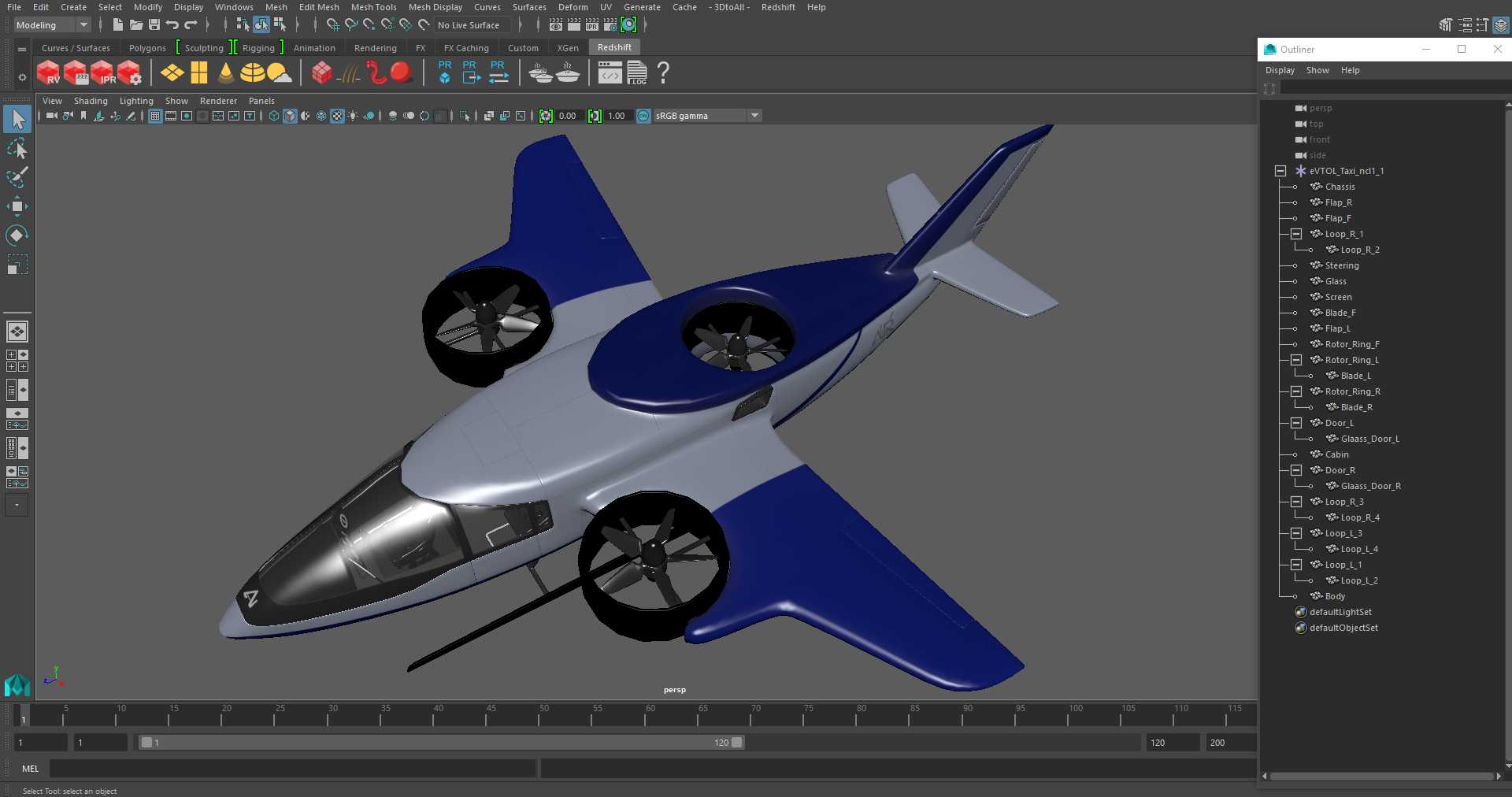 3D model eVTOL Taxi