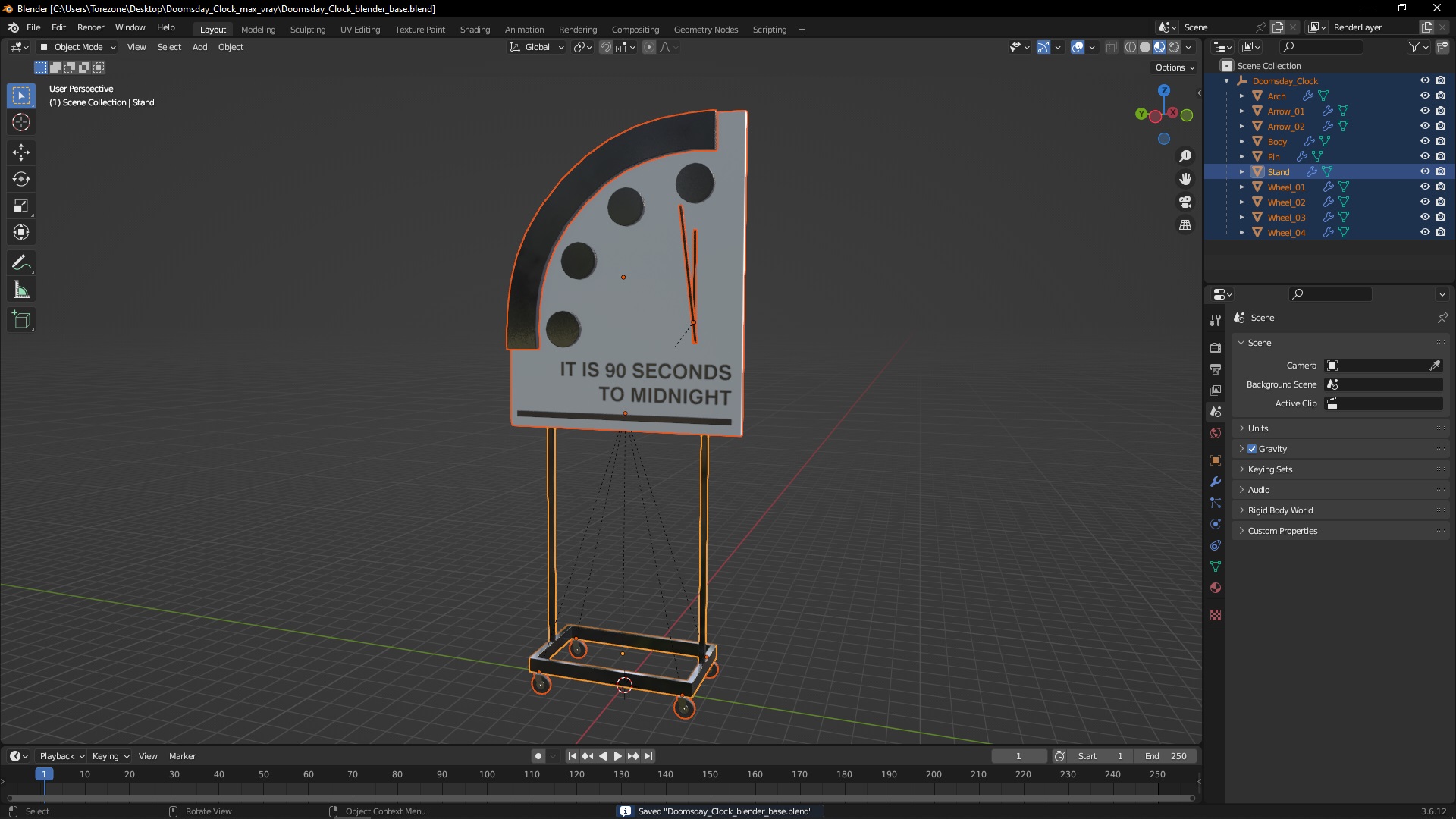 Doomsday Clock 3D model