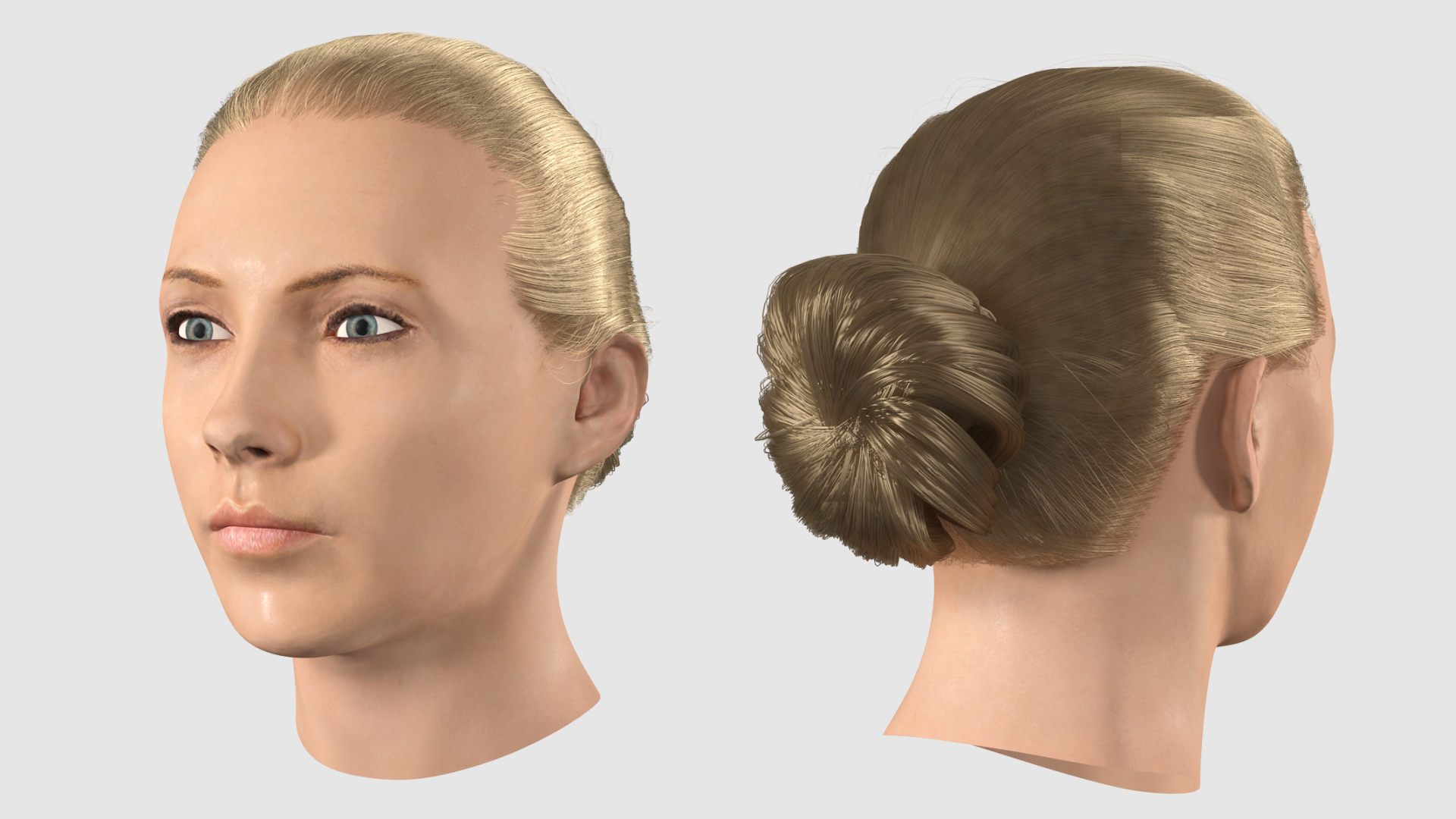 3D model Female Head Fur