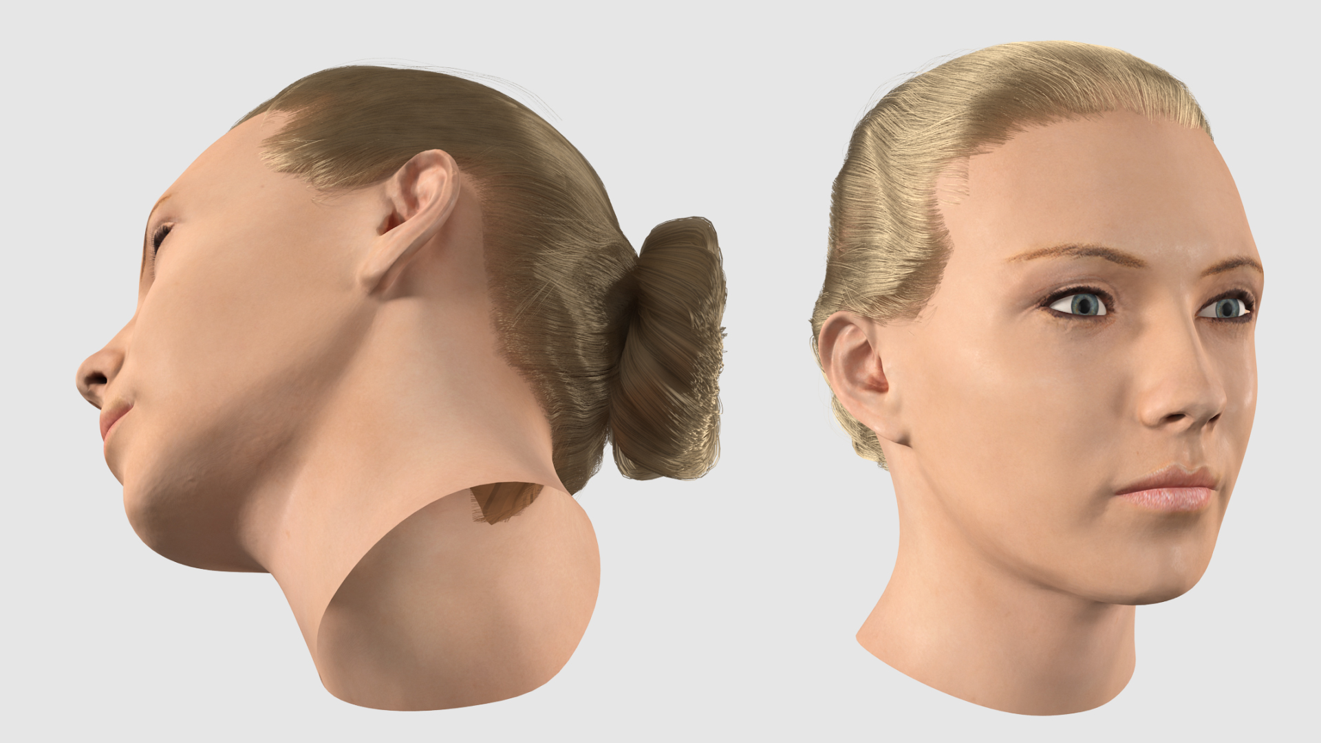 3D model Female Head Fur