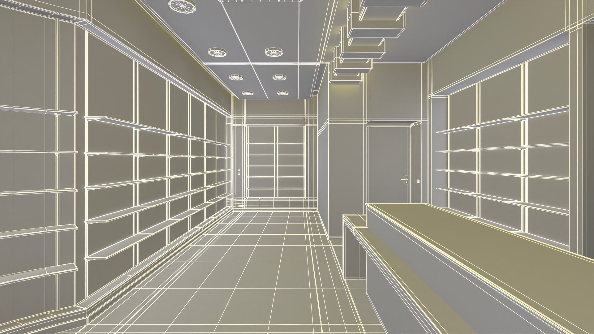 3D model Drugstore Interior Yellow