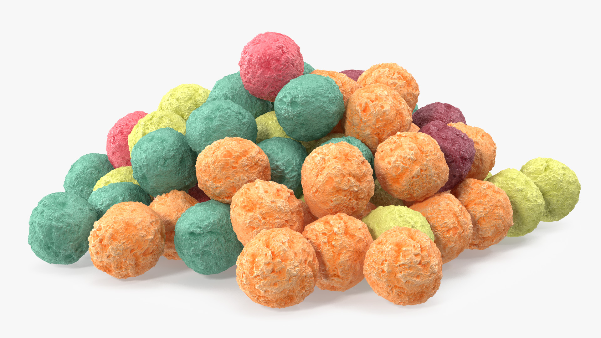 Pile of Colorful Cereal Balls 3D model