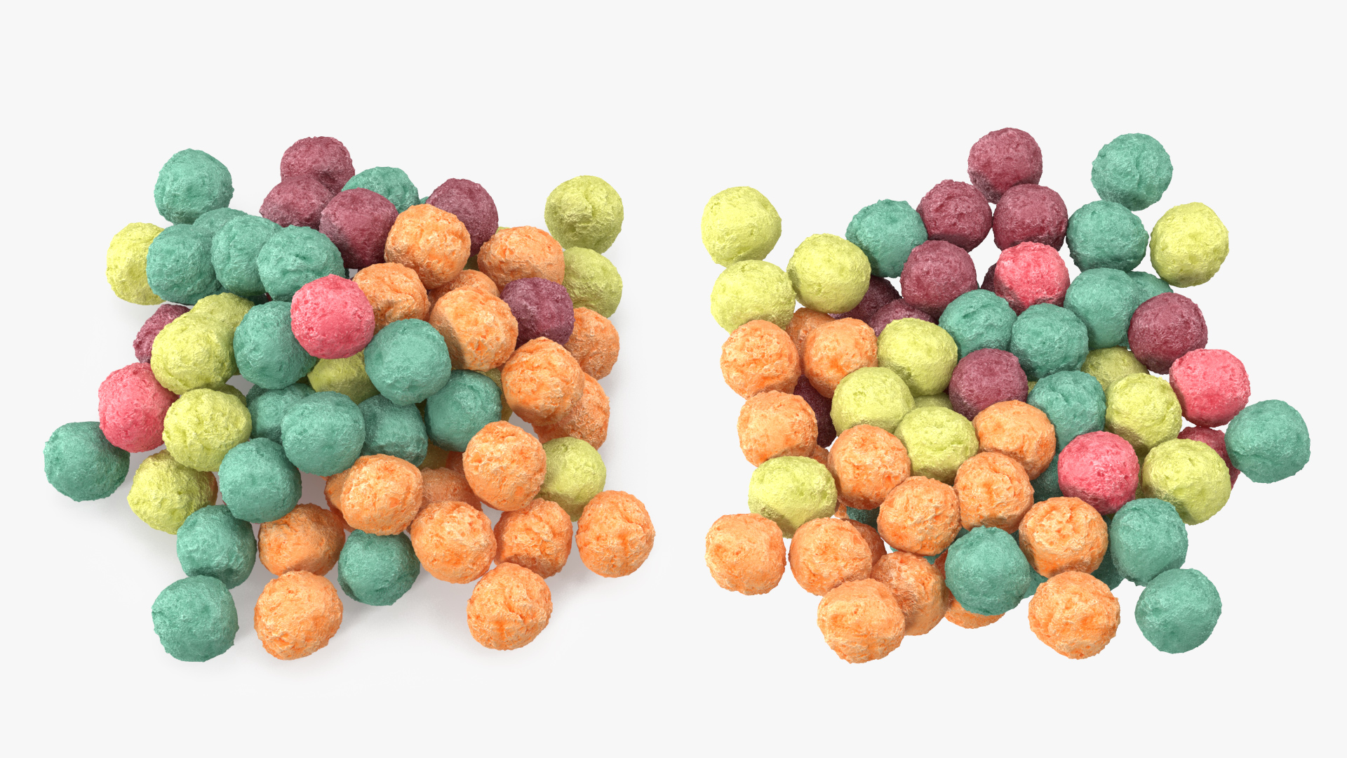 Pile of Colorful Cereal Balls 3D model