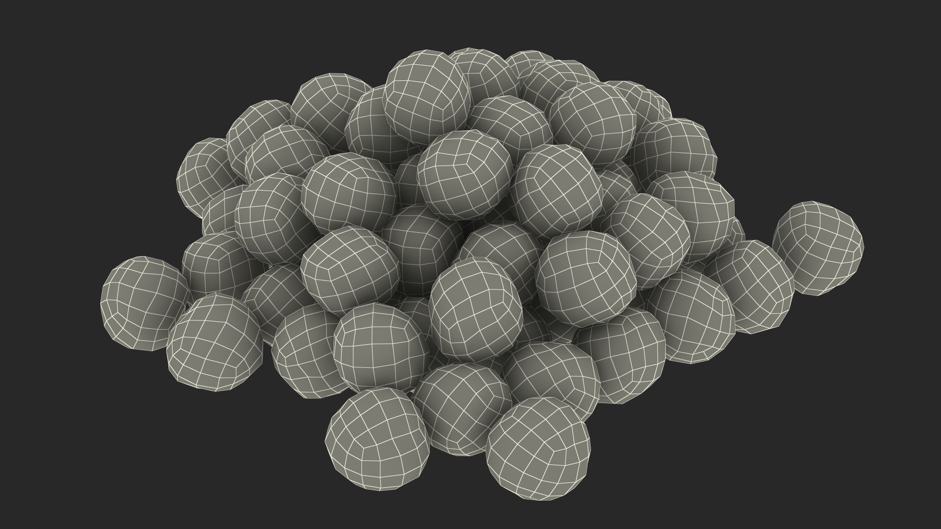 Pile of Colorful Cereal Balls 3D model