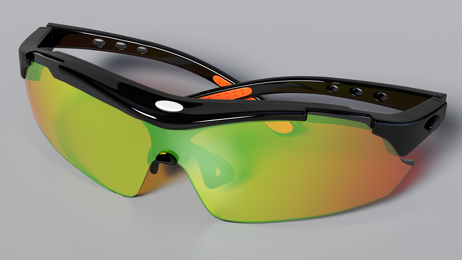 3D model Orange Cycling Sport Sunglasses Set