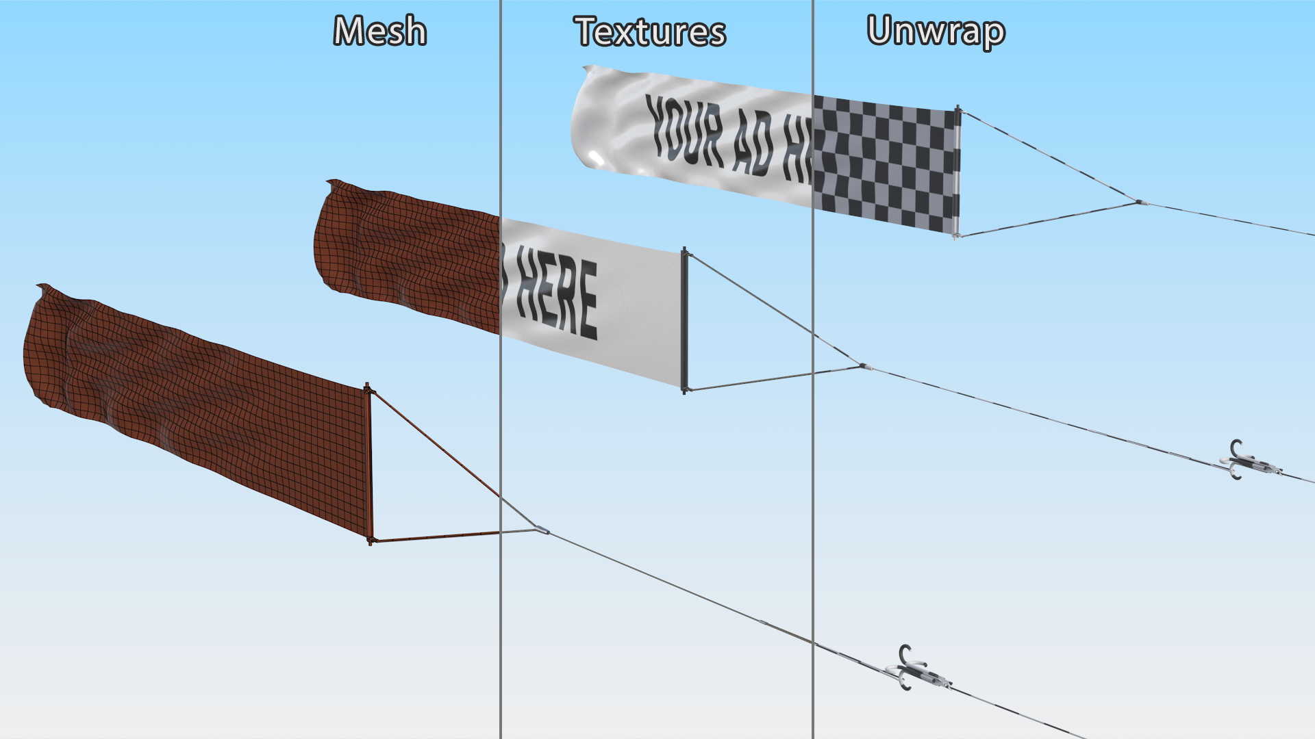 3D Small Advertising Air Banner model